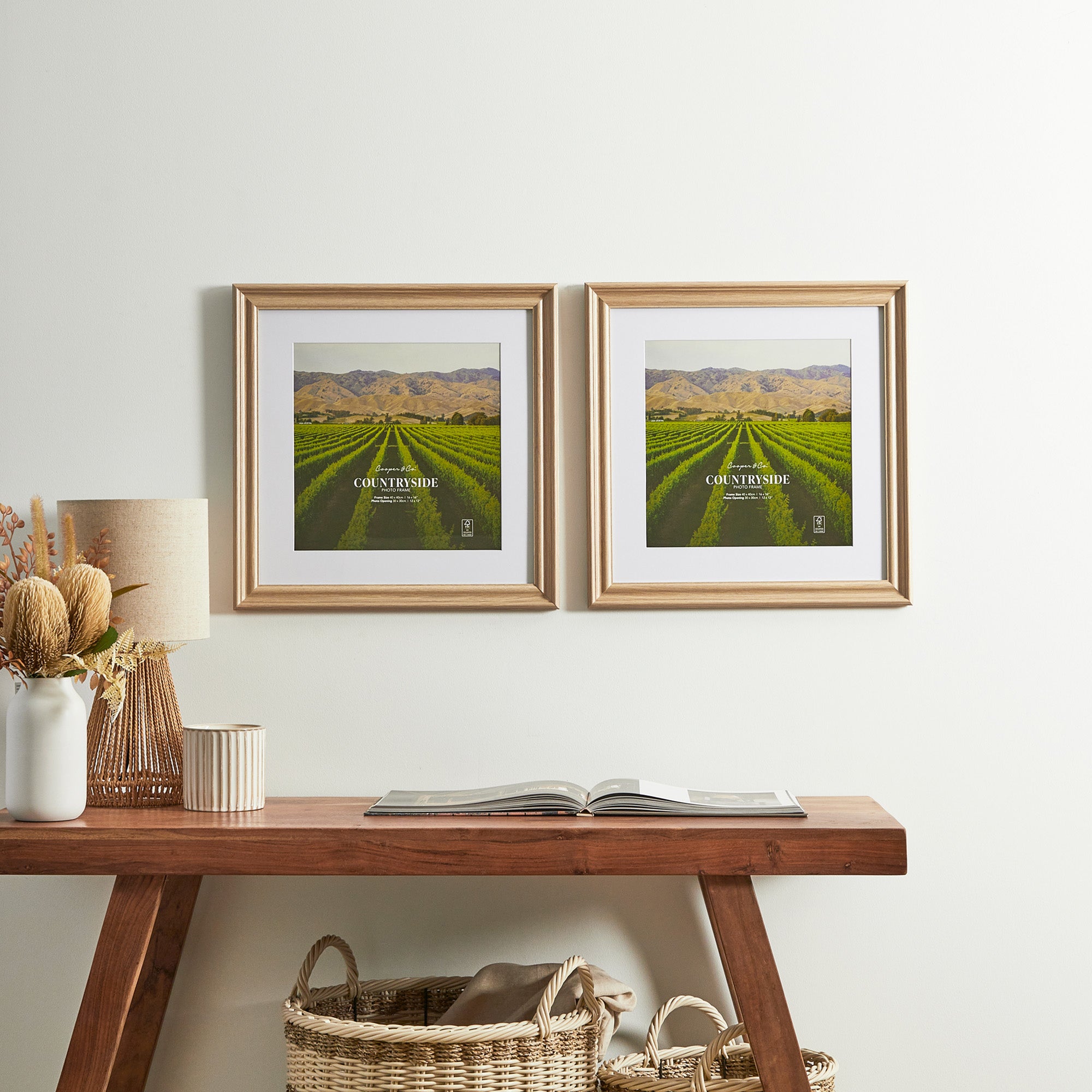 Set of 2 40x40cm Mat to 30x30cm Countryside Photo Frame