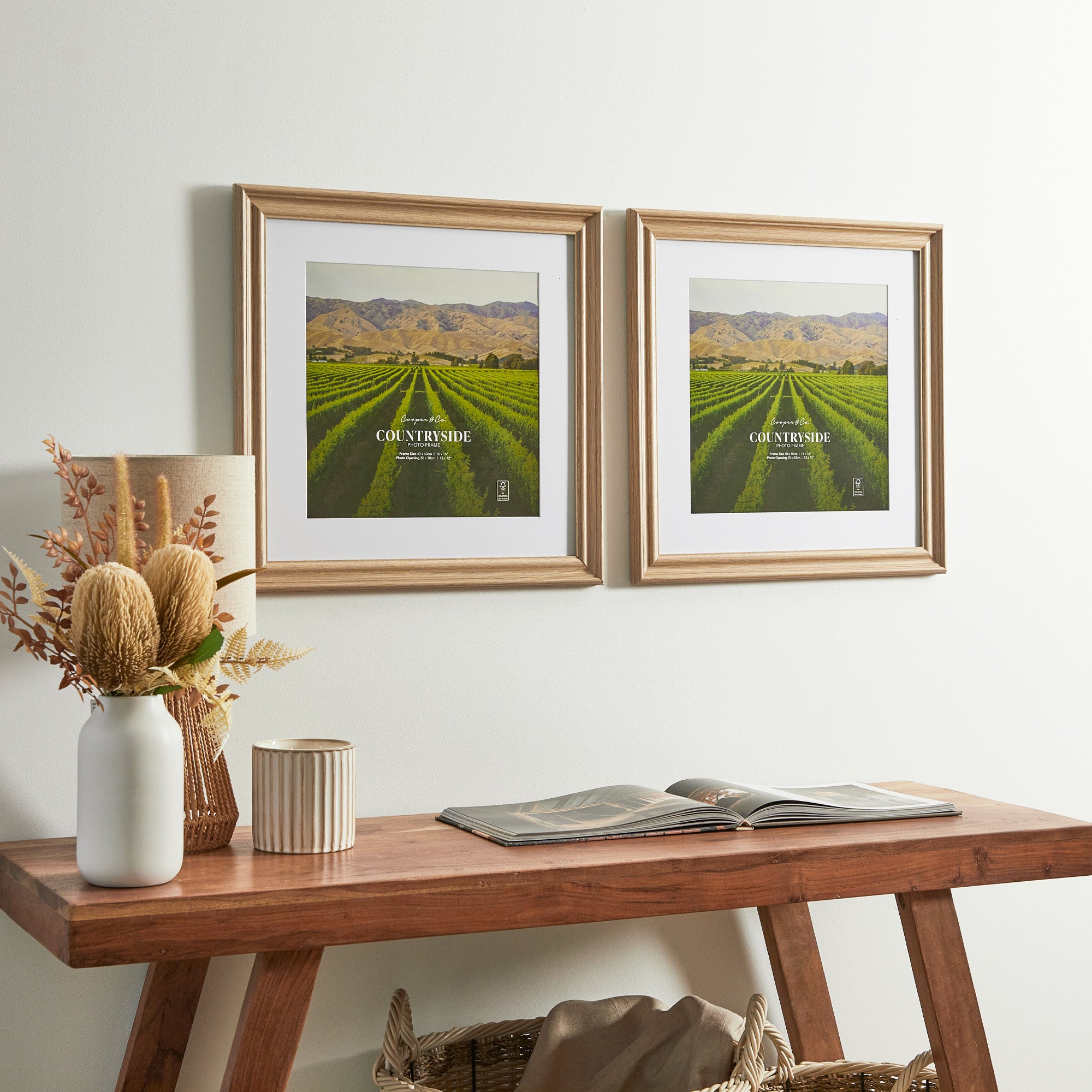 Set of 2 40x40cm Mat to 30x30cm Countryside Photo Frame