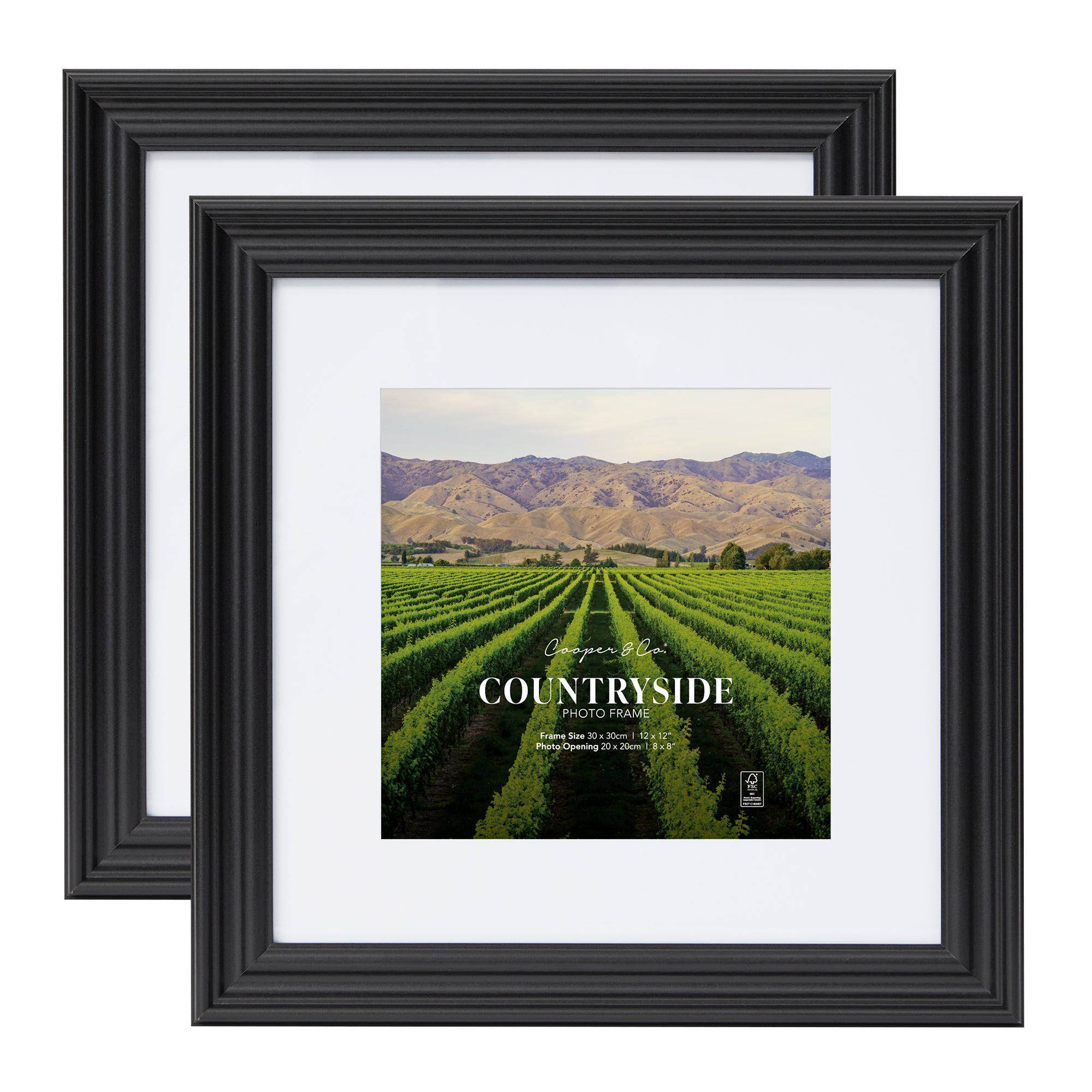 Set of 2 30x30cm Mat to 20x20cm Countryside Photo Frame