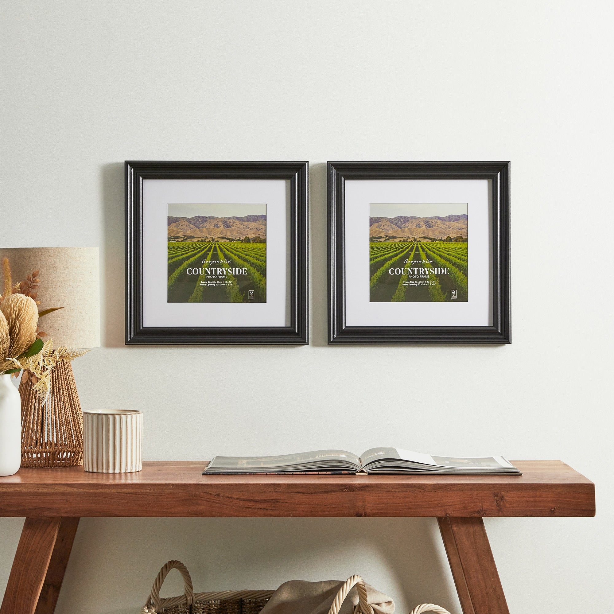 Set of 2 30x30cm Mat to 20x20cm Countryside Photo Frame