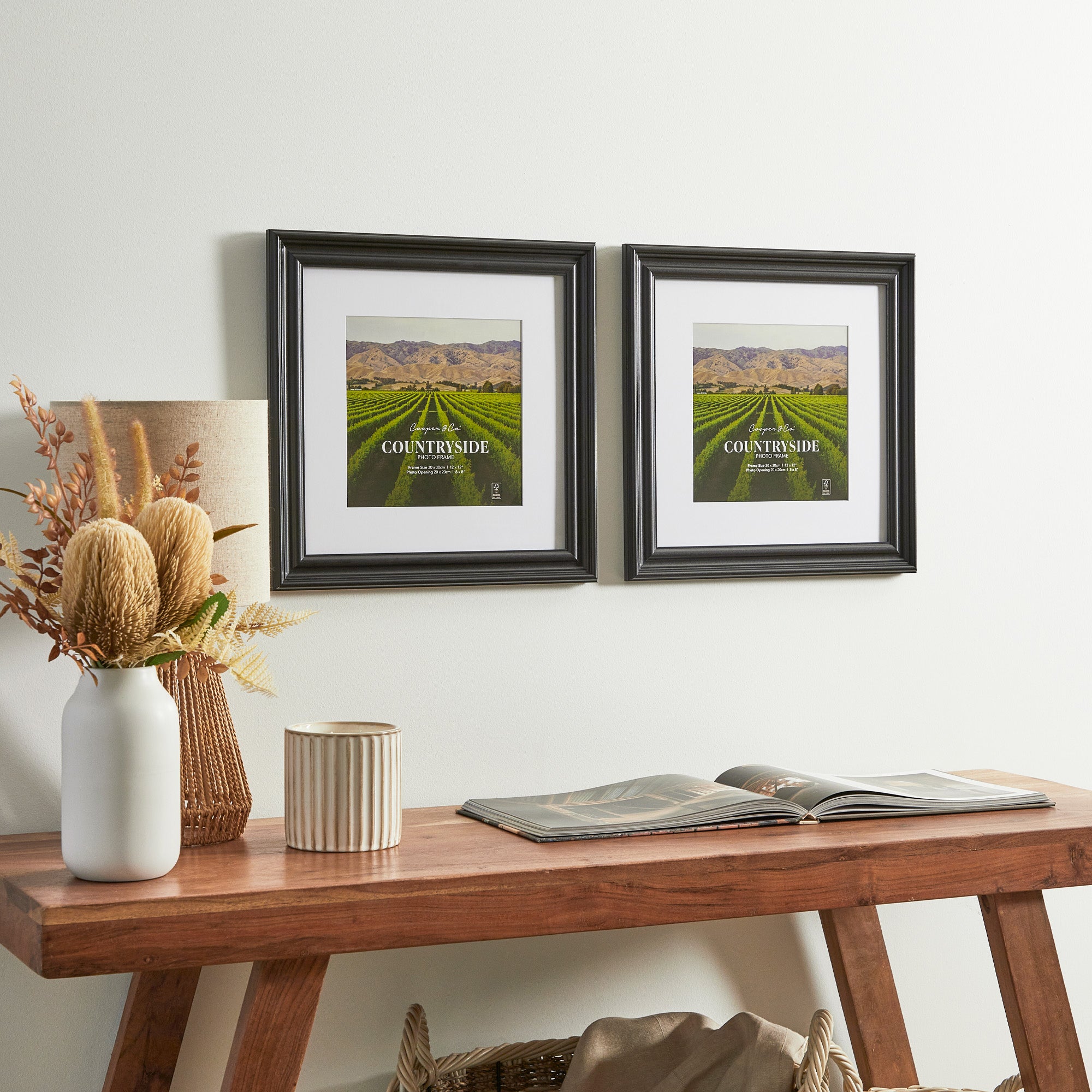 Set of 2 30x30cm Mat to 20x20cm Countryside Photo Frame