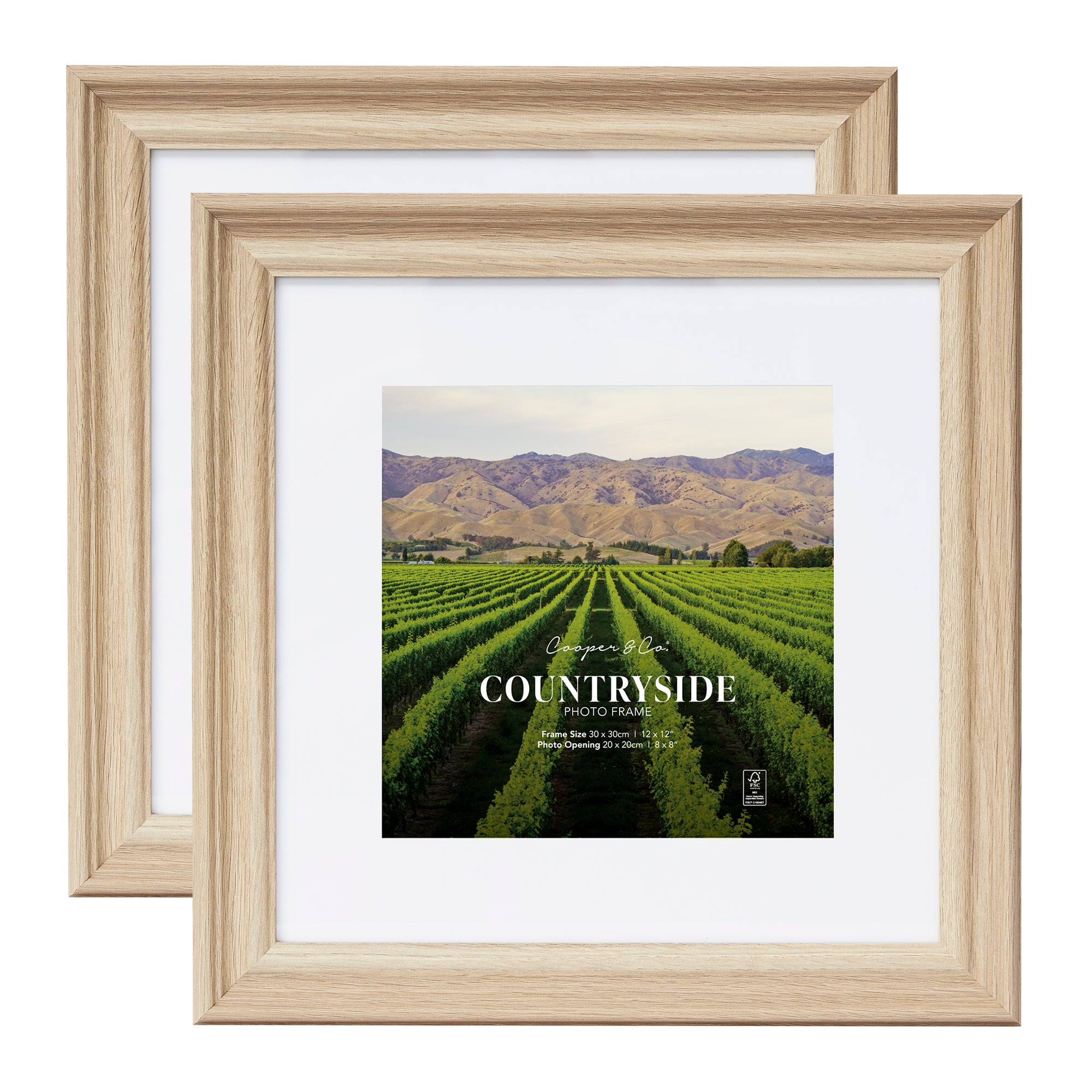 Set of 2 30x30cm Mat to 20x20cm Countryside Photo Frame