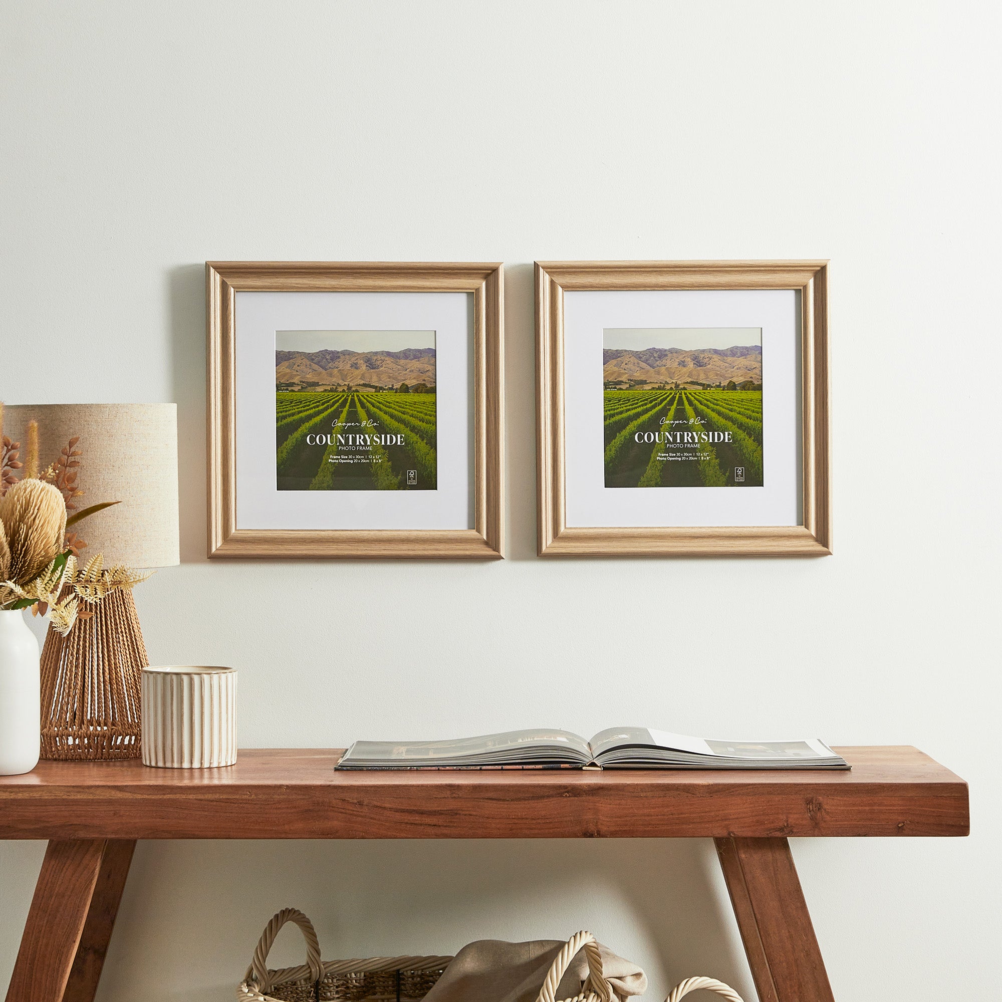 Set of 2 30x30cm Mat to 20x20cm Countryside Photo Frame