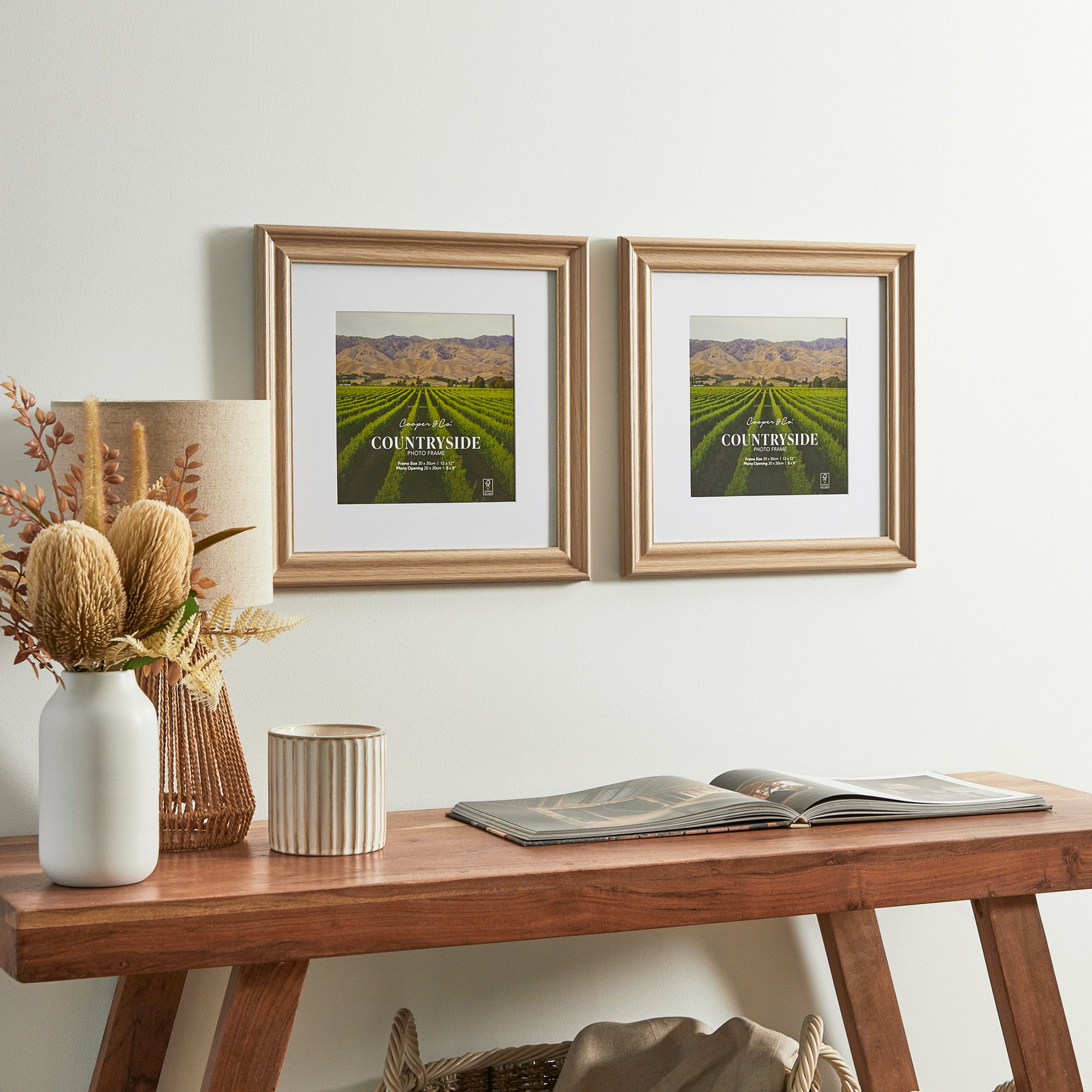 Set of 2 30x30cm Mat to 20x20cm Countryside Photo Frame