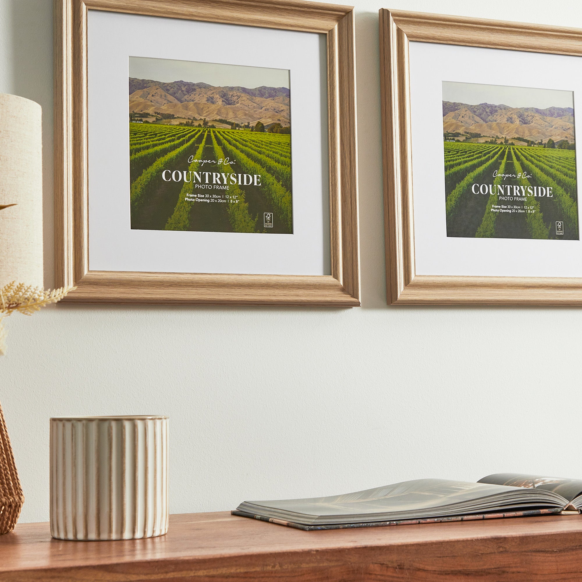 Set of 2 30x30cm Mat to 20x20cm Countryside Photo Frame