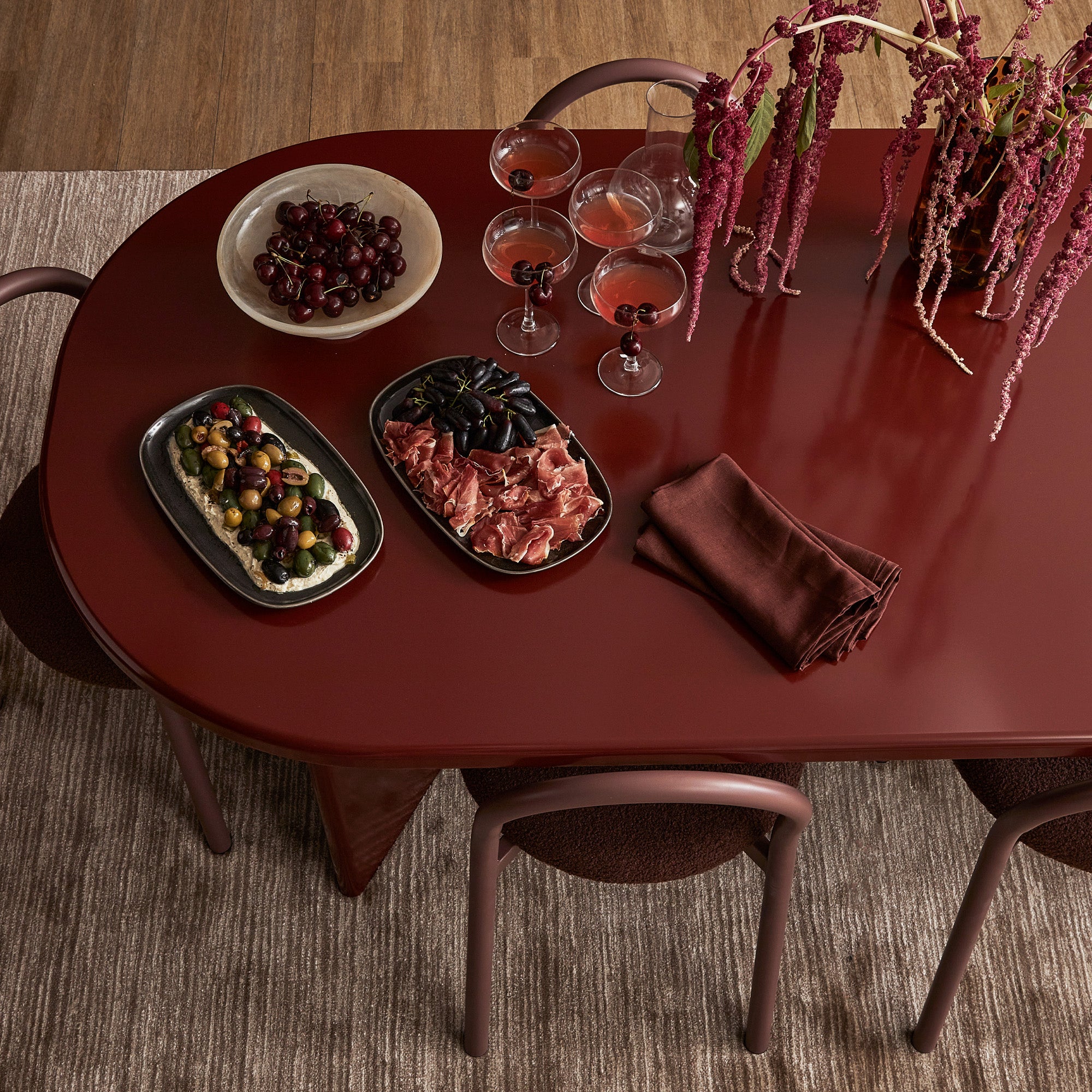【IDEE】ＭＡＴＩＮ　ＤＩＮＩＮＧ　ＴＡＢＬＥ Martine Dining Table Wine (200cm)