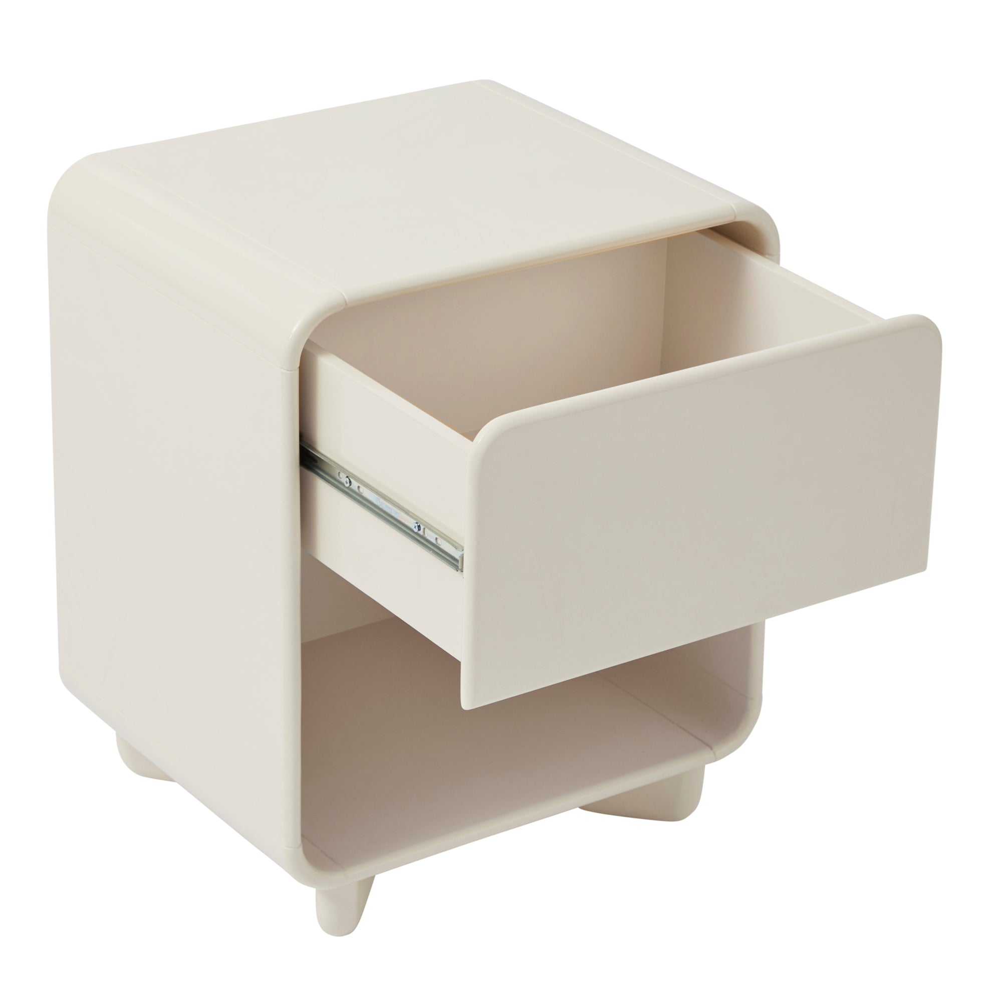 Charlie 45cm Gloss Bedside Table Cream