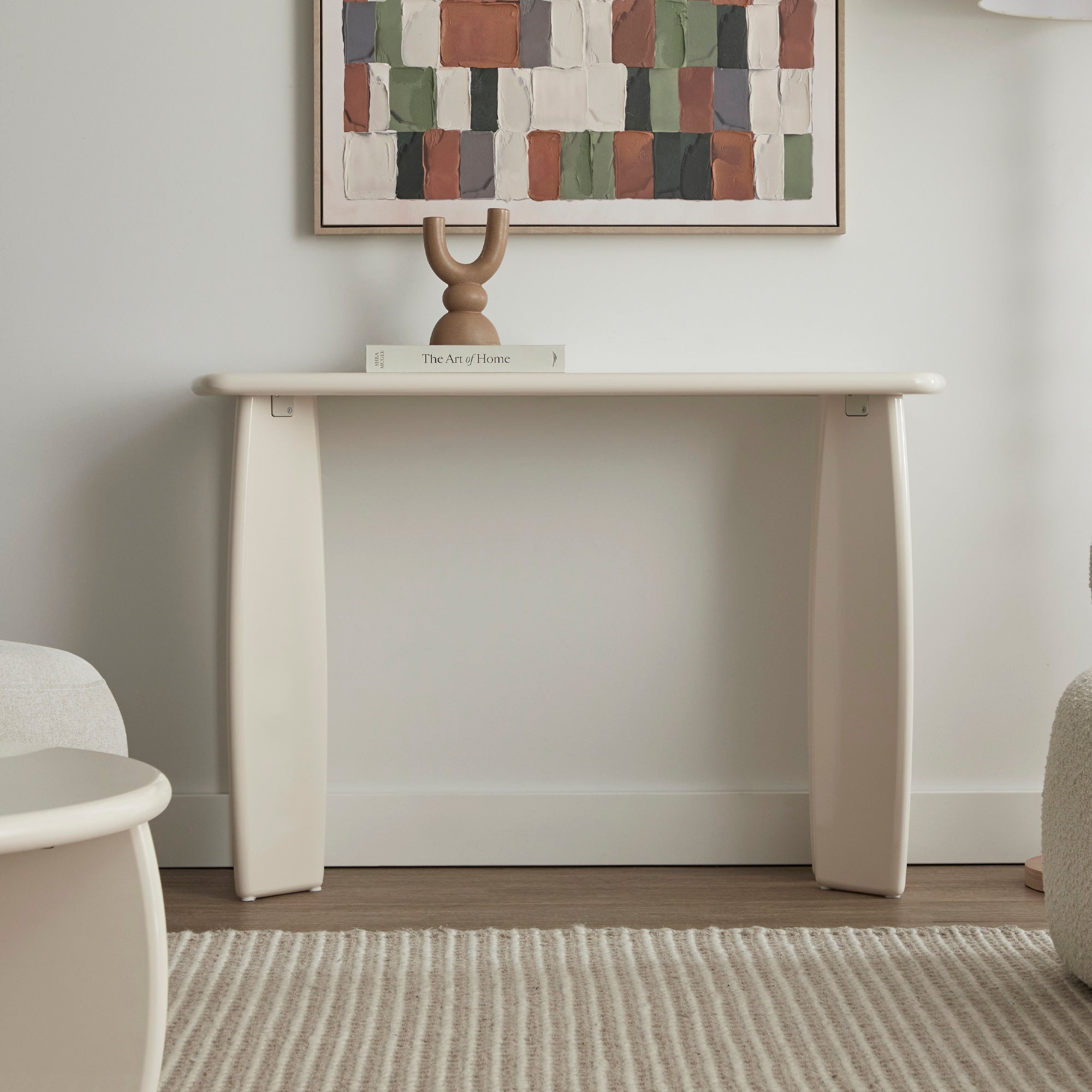 Charlie 110cm Gloss Console Table Cream
