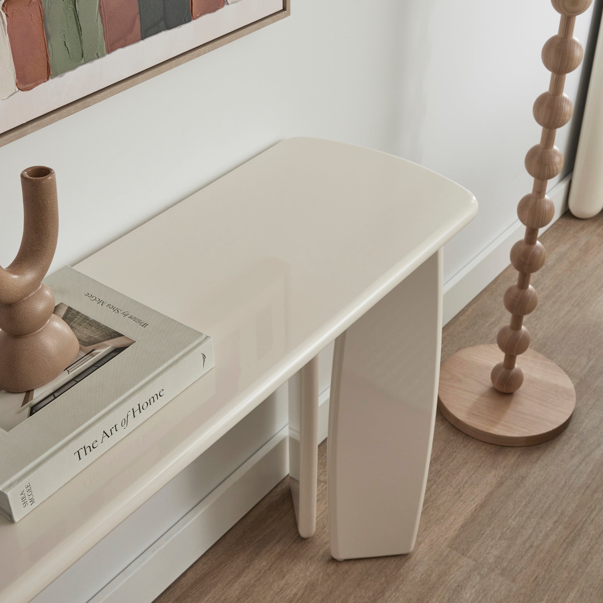Charlie 110cm Gloss Console Table Cream