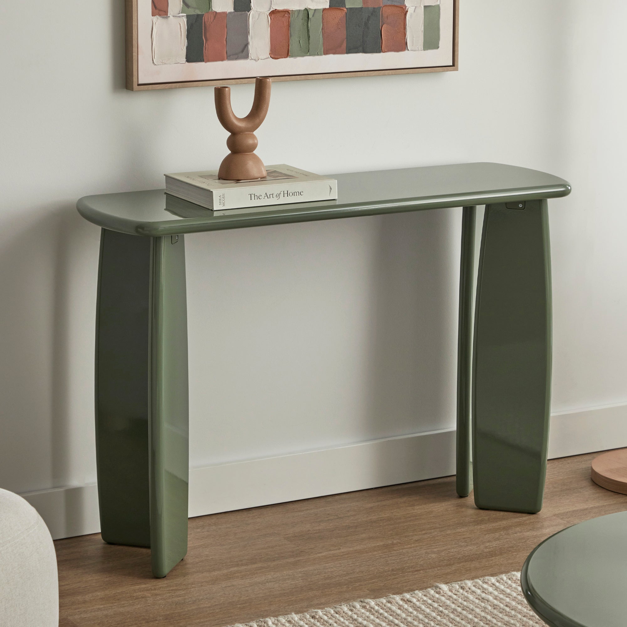 Charlie 110cm Gloss Console Table Green