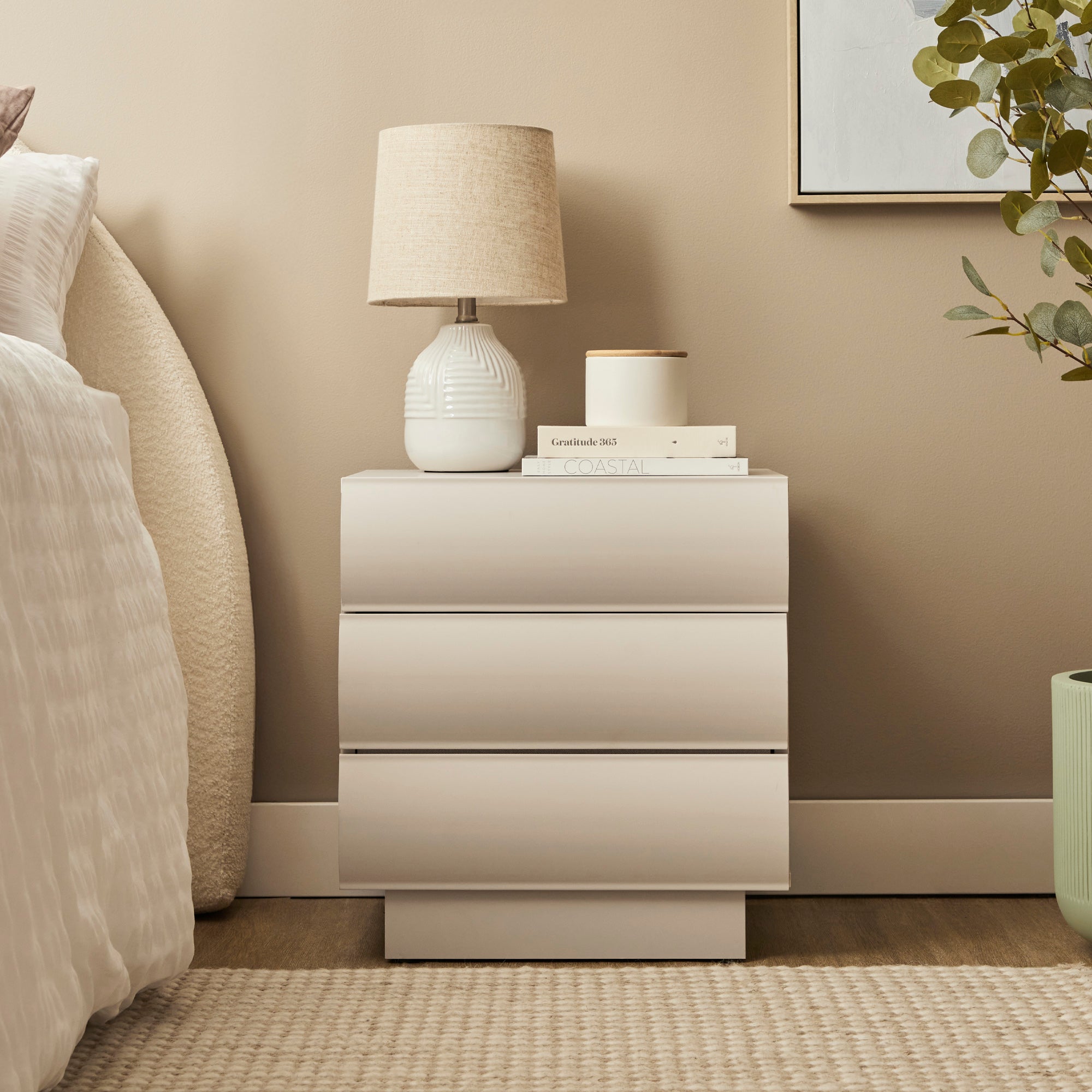 Elsene 48cm Bedside Table Grey (Set of 2)