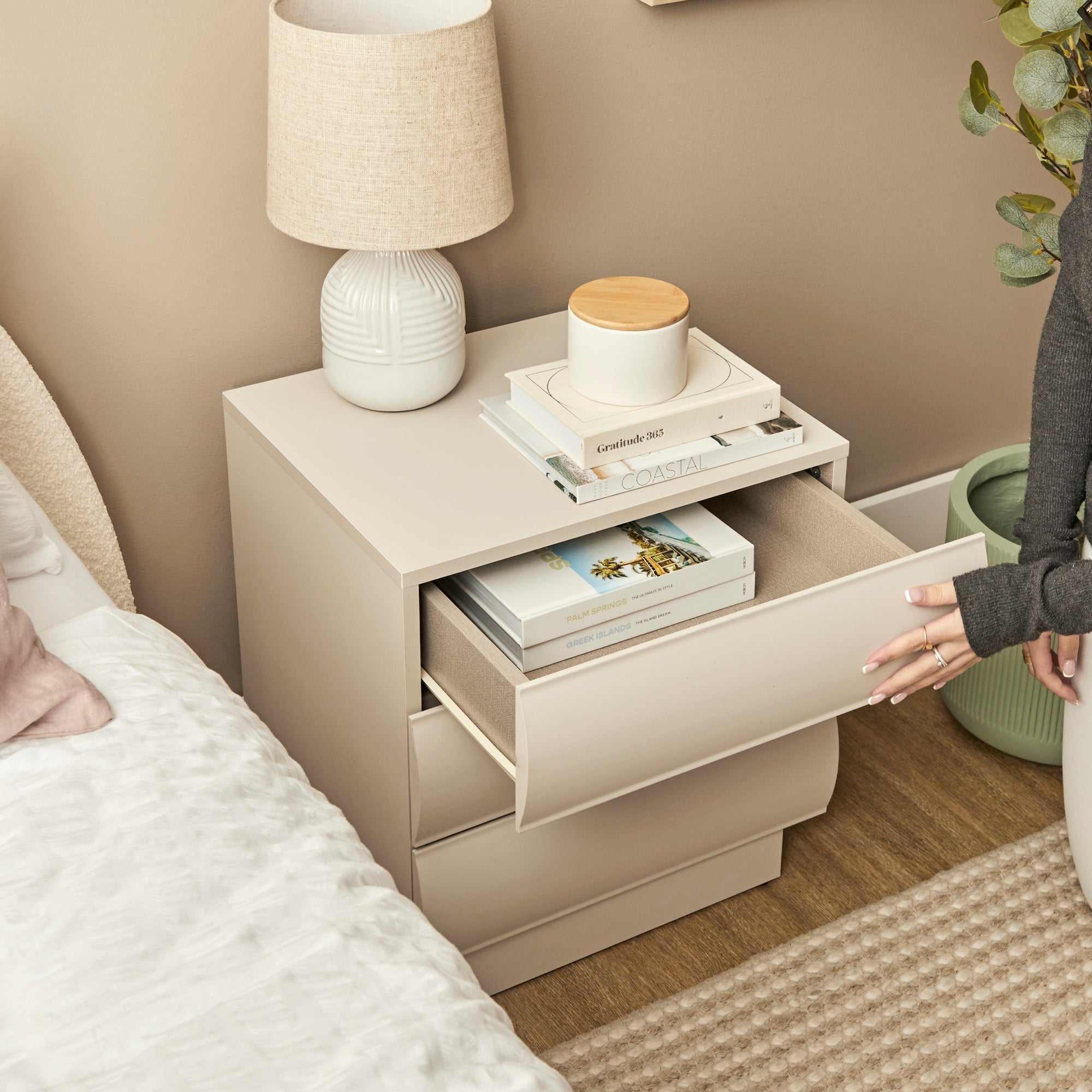 Elsene 48cm Bedside Table Grey