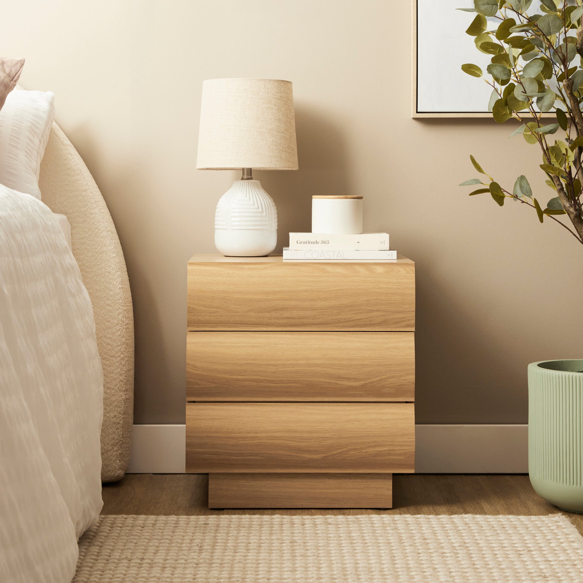 Elsene 48cm Bedside Table Natural
