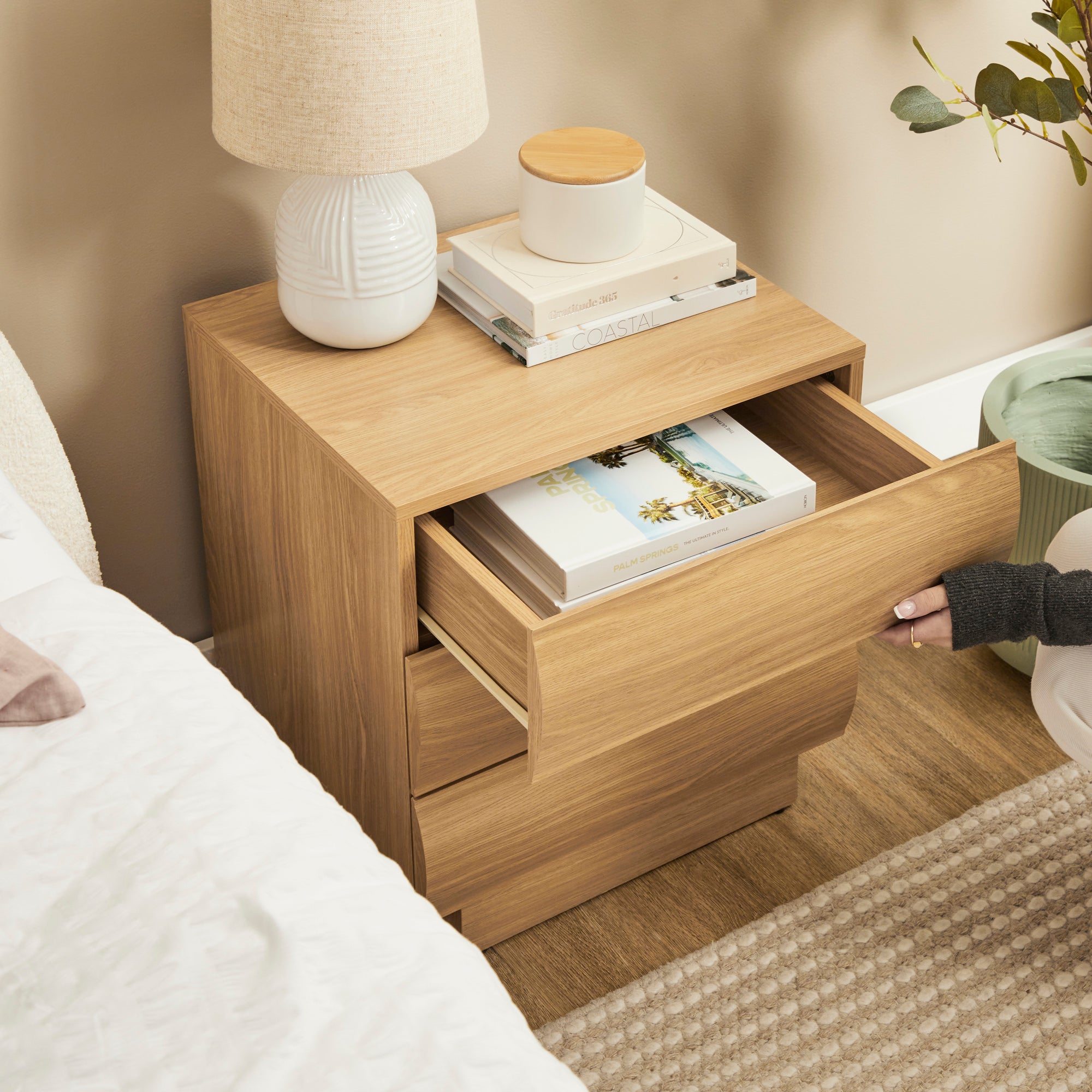 Elsene 48cm Bedside Table Natural