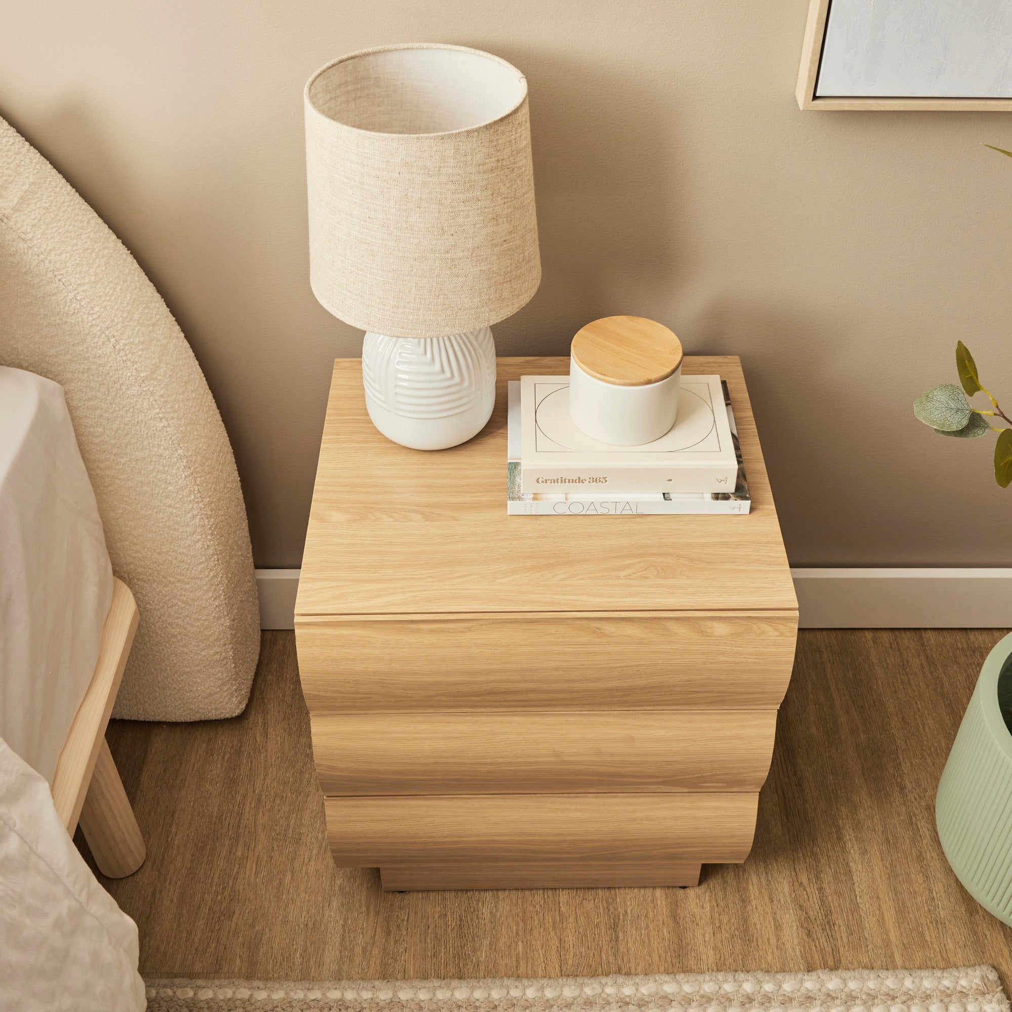 Elsene 48cm Bedside Table Natural