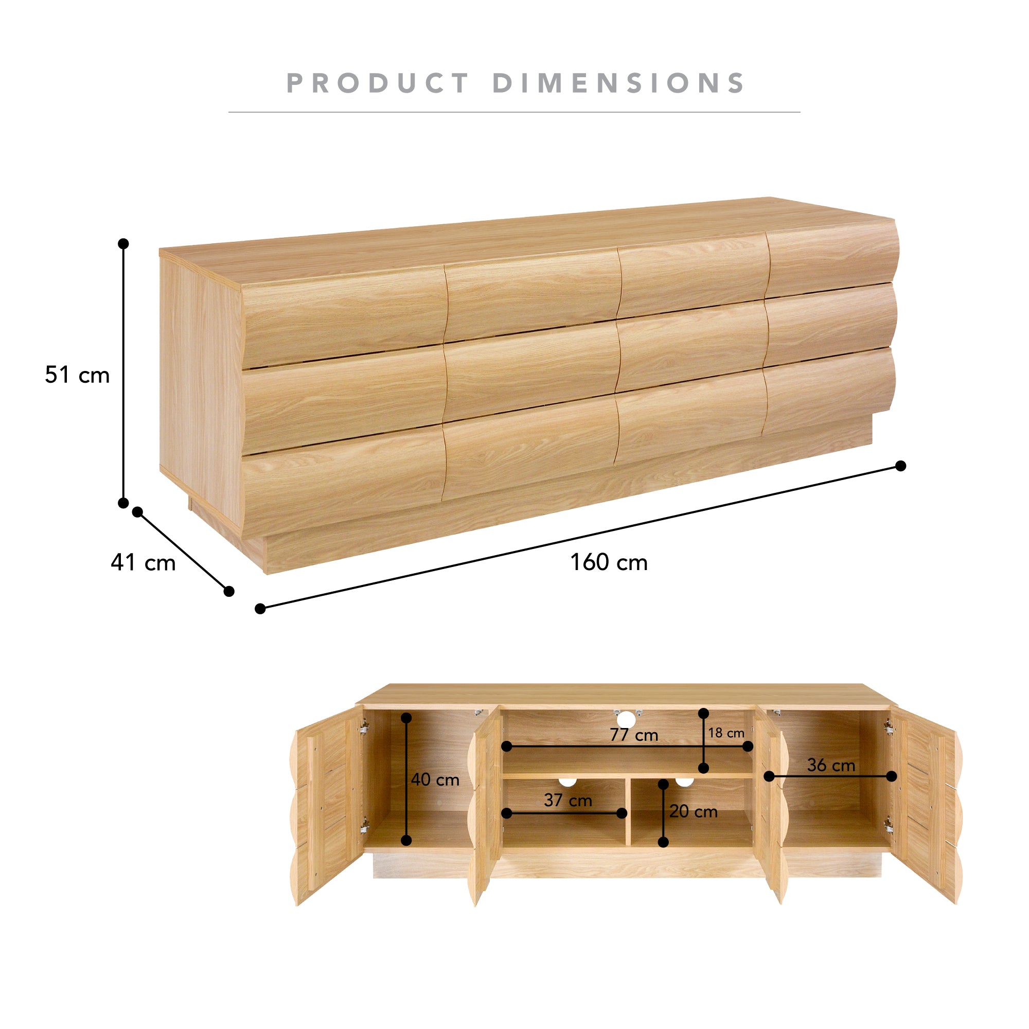Elsene 160cm Entertainment Unit Natural