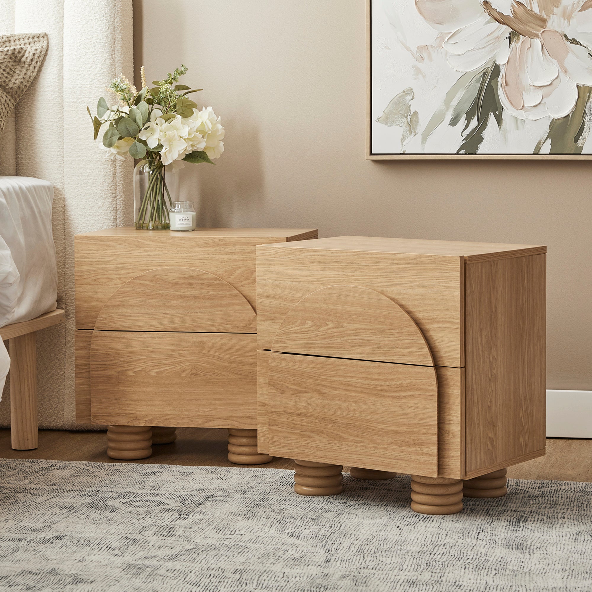 Kaari 33cm Bedside Table Natural (Set of 2)
