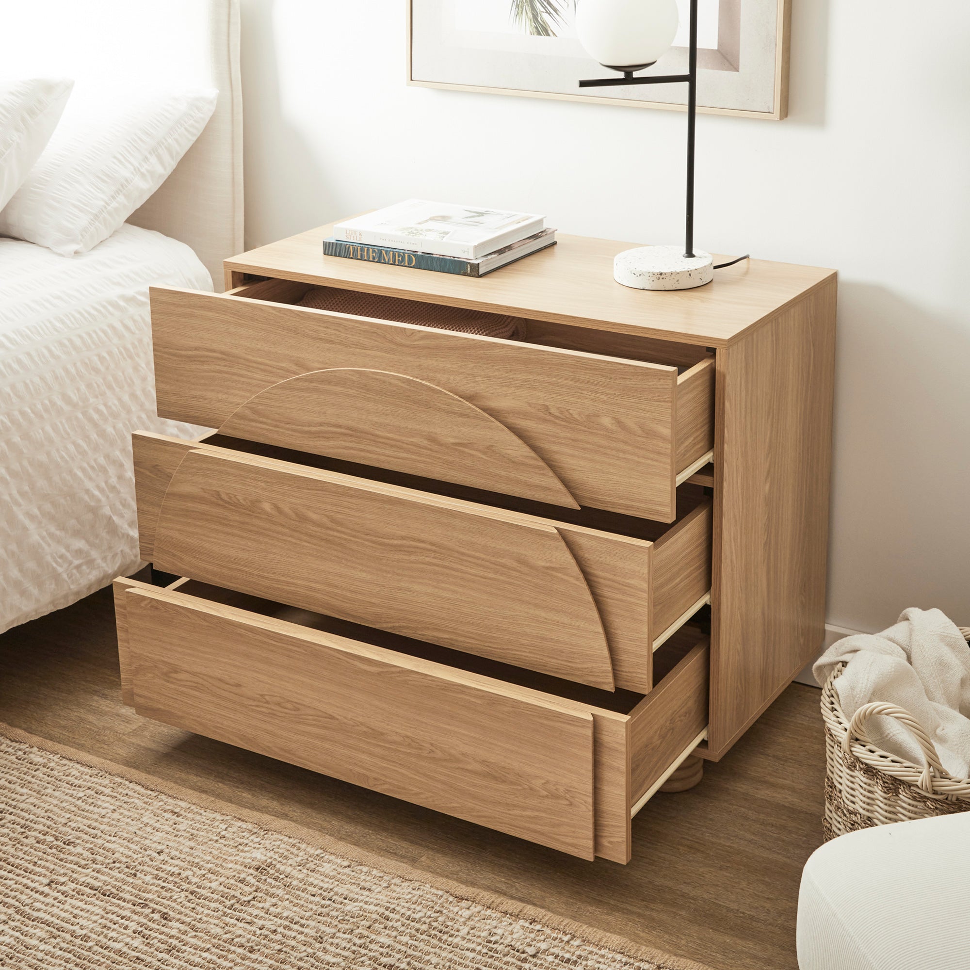 Kaari 88cm Chest of 3 Drawers Natural