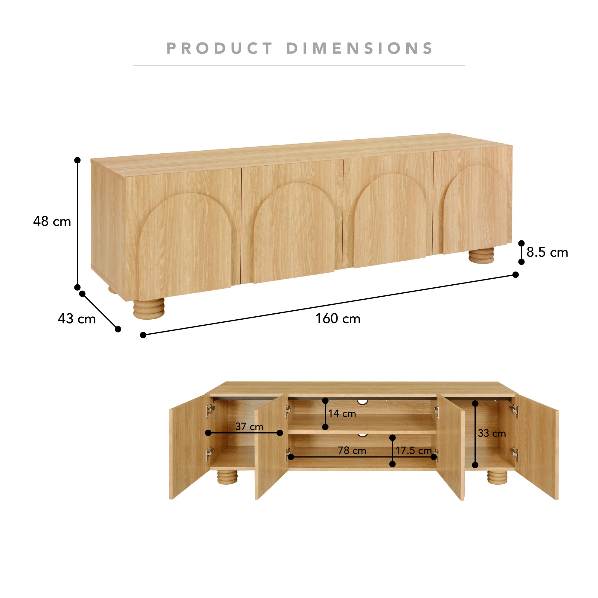 Kaari 160cm Entertainment Unit Natural