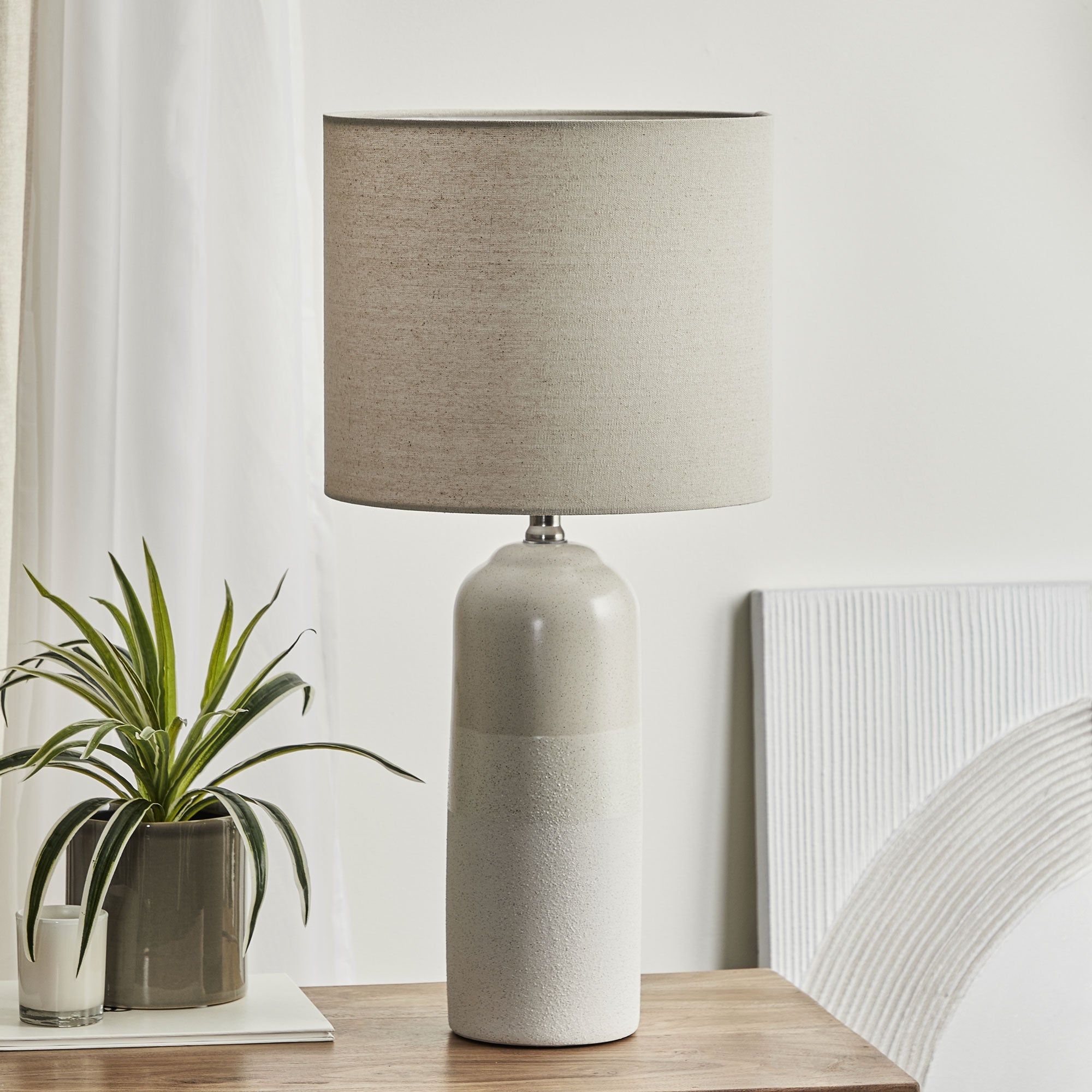 Clayton 61Cm Modern Ceramic Table Lamp Cream Lighting