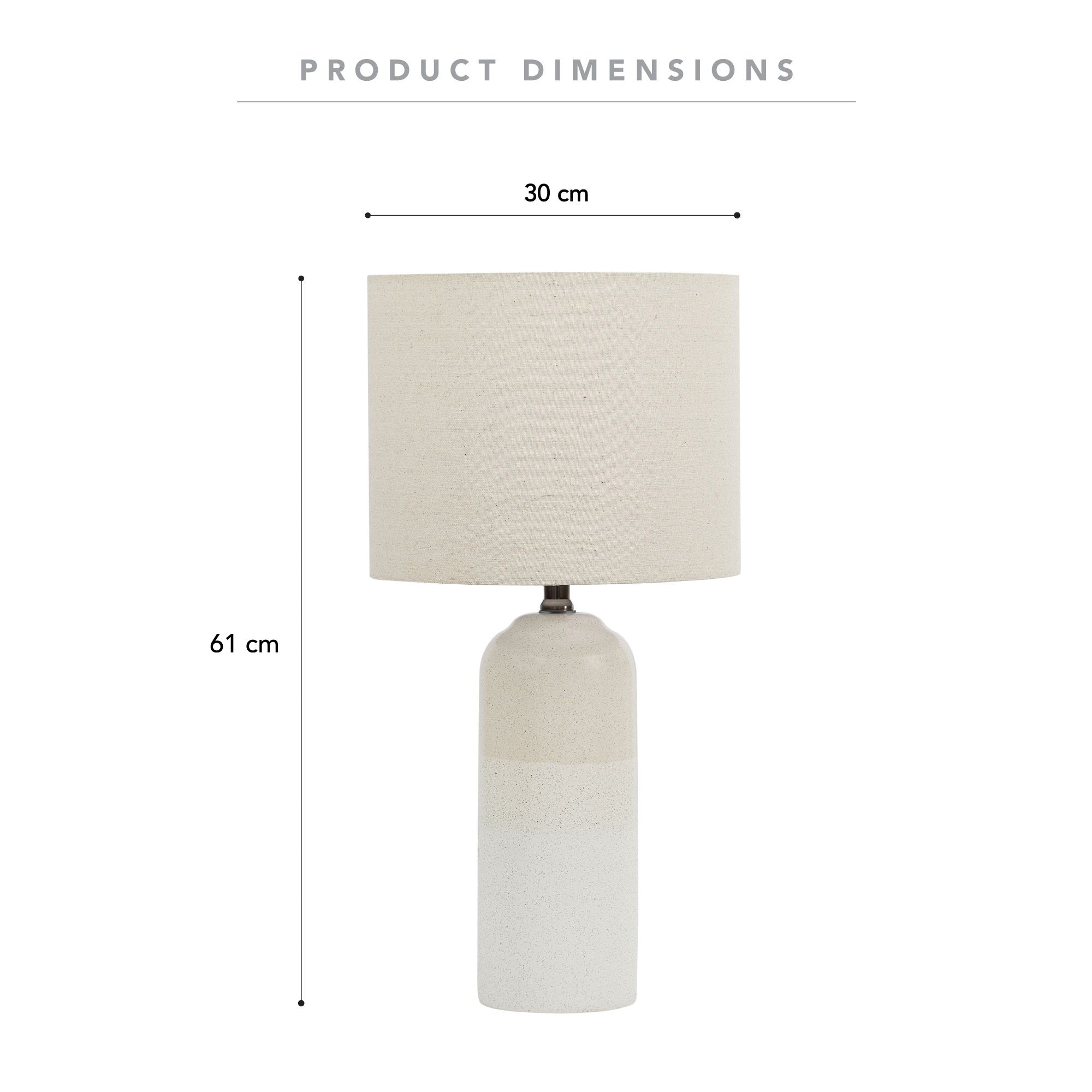 Clayton 61cm Modern Ceramic Table Lamp Cream (Set of 2)