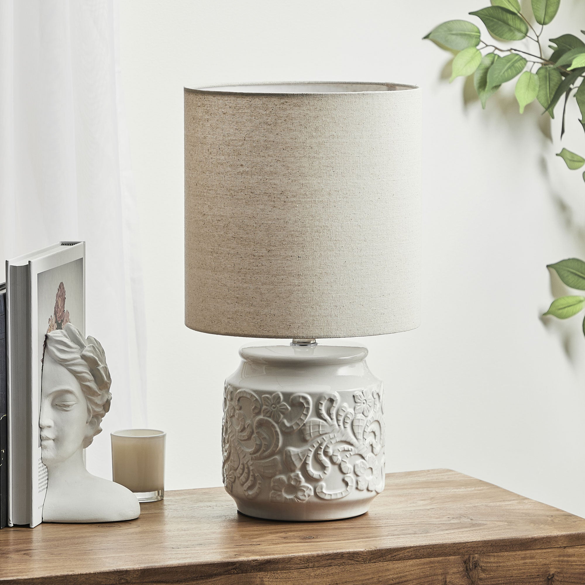 Florence 46Cm Modern Ceramic Table Lamp White Lighting