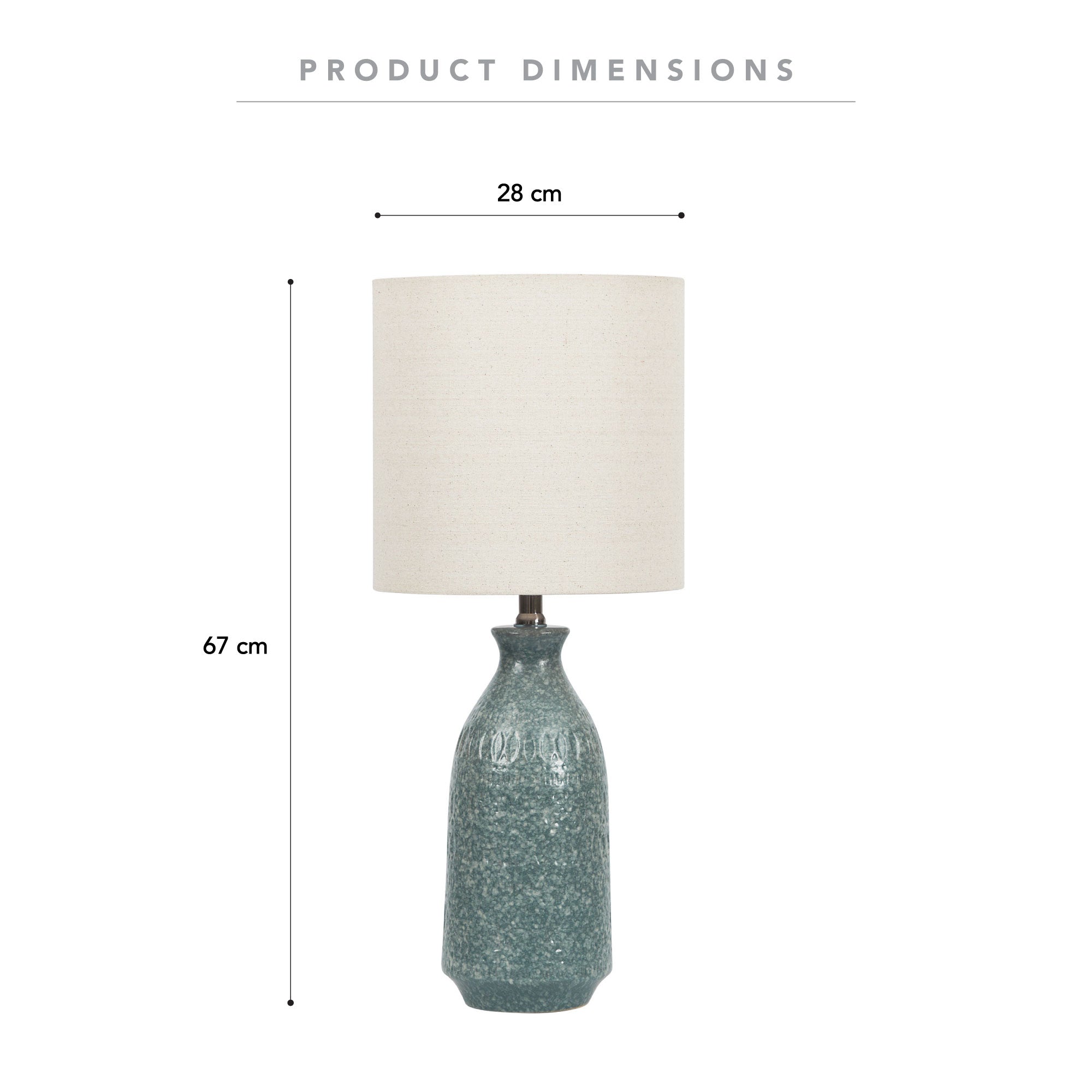 Alanya 66Cm Modern Ceramic Table Lamp Sea Green Lighting