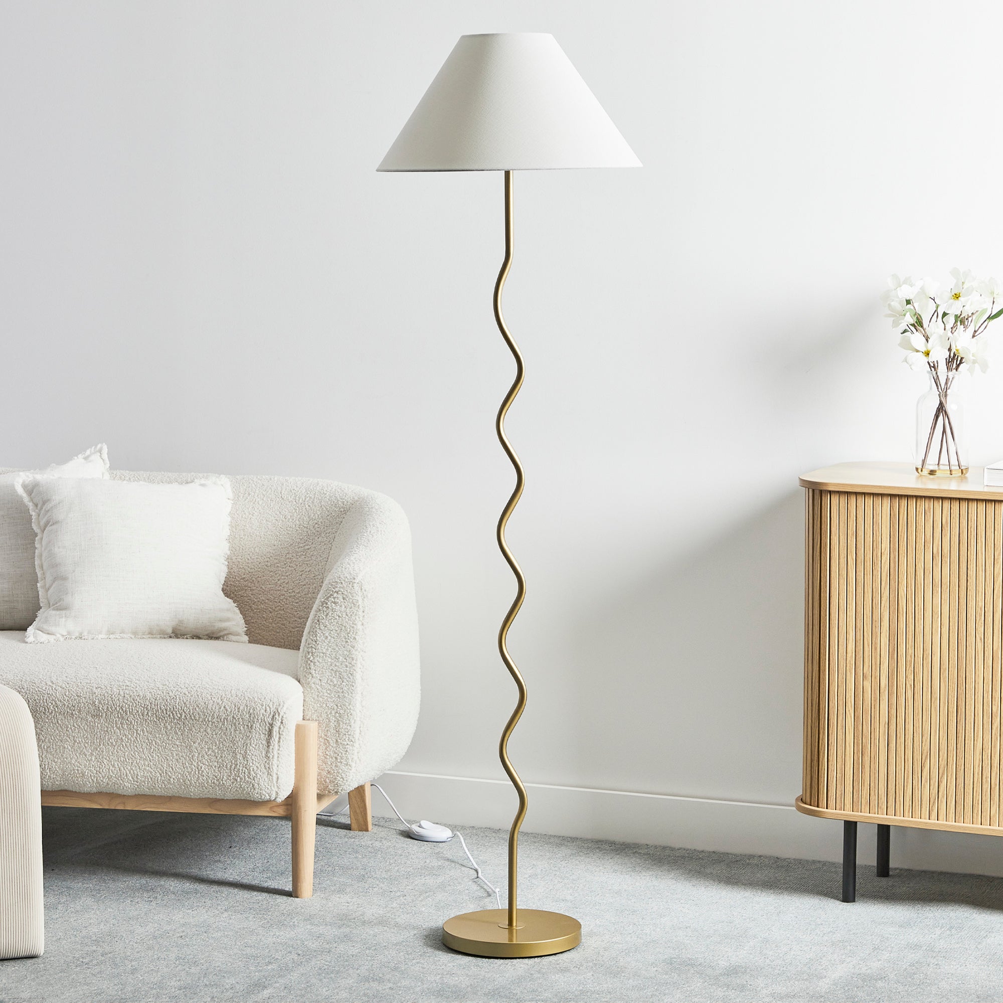 Lulu 161cm Squiggle Floor Lamp Gold