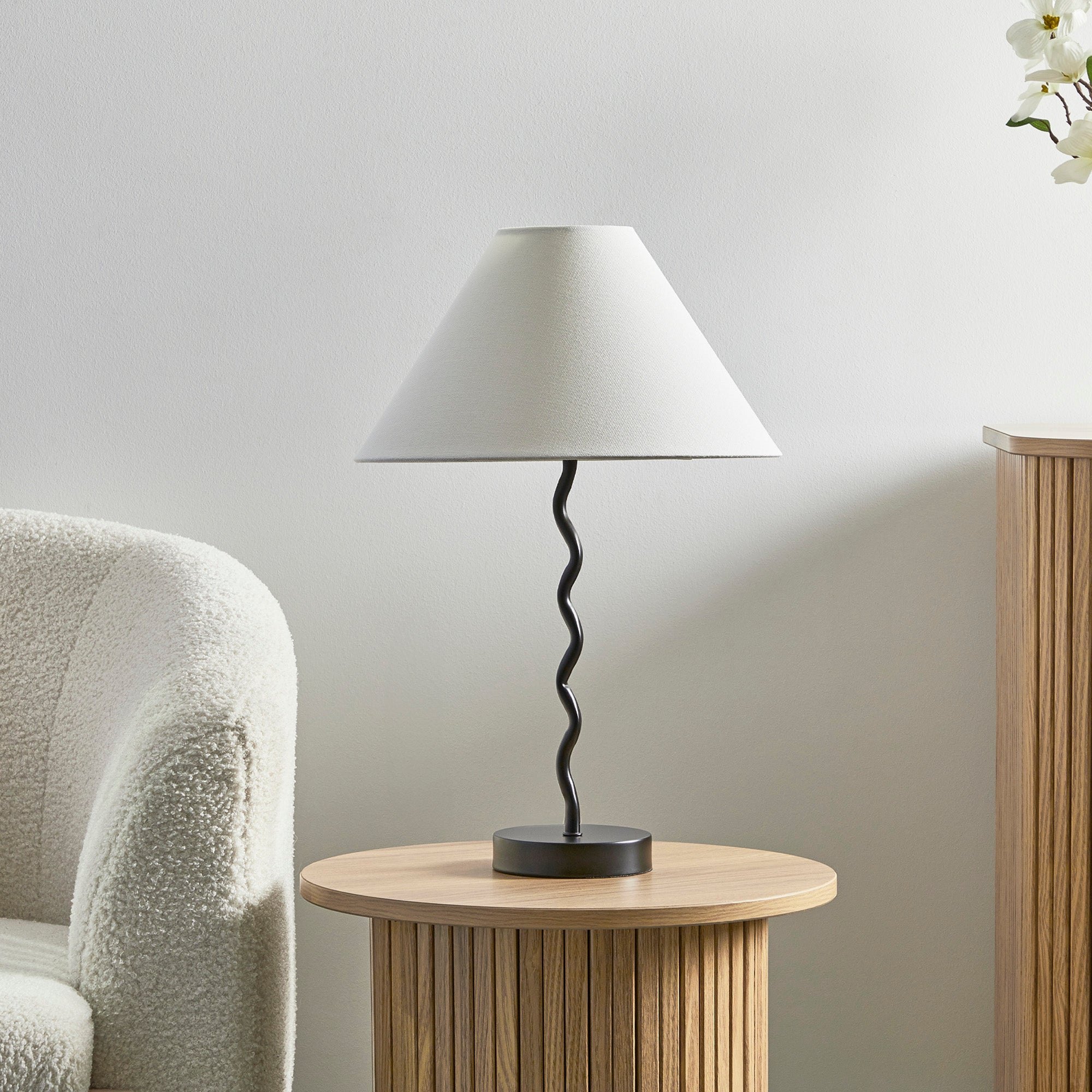 Lulu 48cm Squiggle Table Lamp Black (Set of 2)