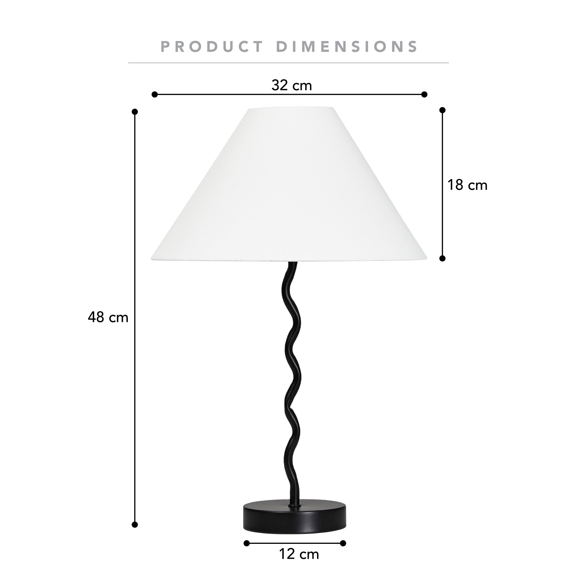 Lulu 48cm Squiggle Table Lamp Black (Set of 2)