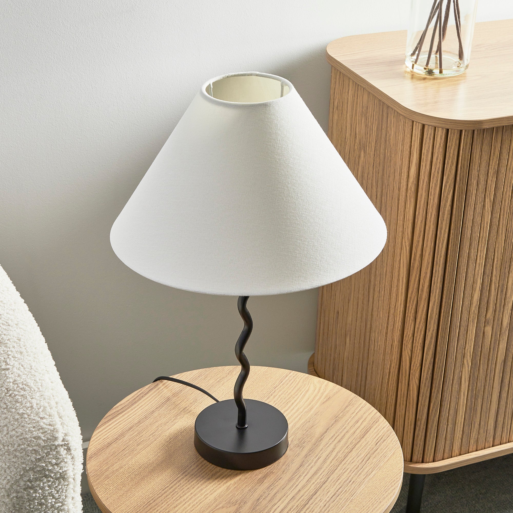 Lulu 48cm Squiggle Table Lamp Black (Set of 2)