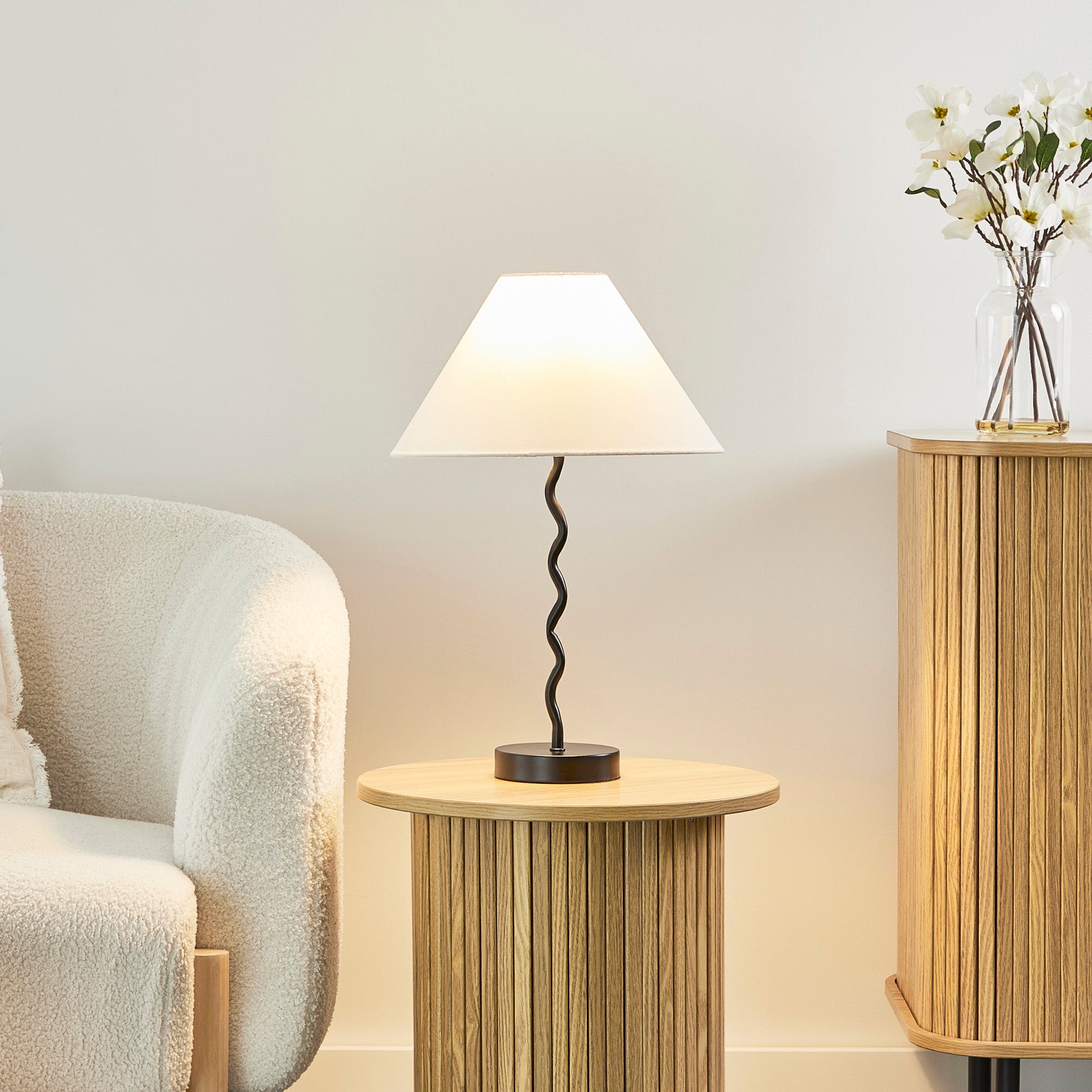 Lulu 48cm Squiggle Table Lamp Black (Set of 2)