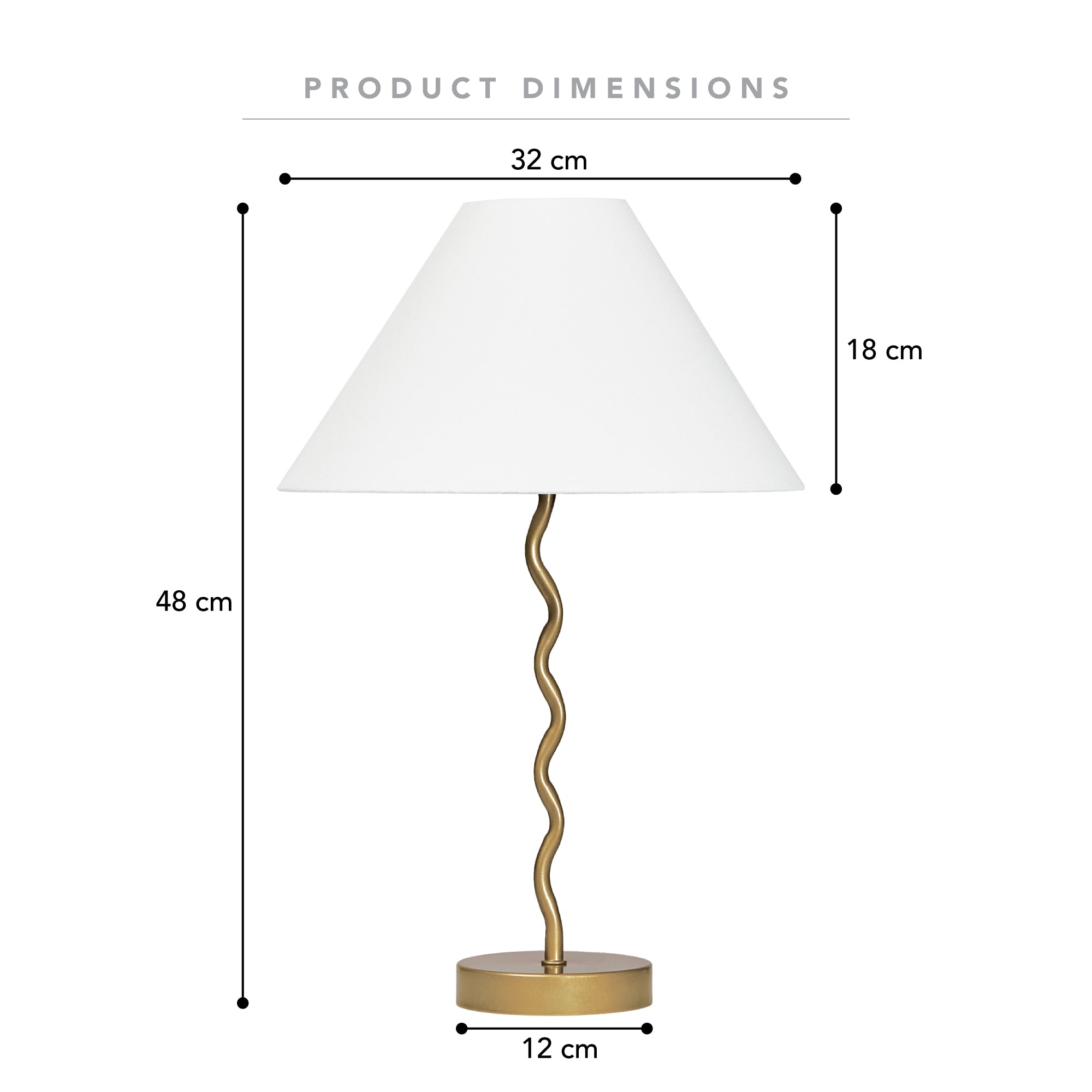 Lulu 48cm Squiggle Table Lamp Gold (Set of 2)