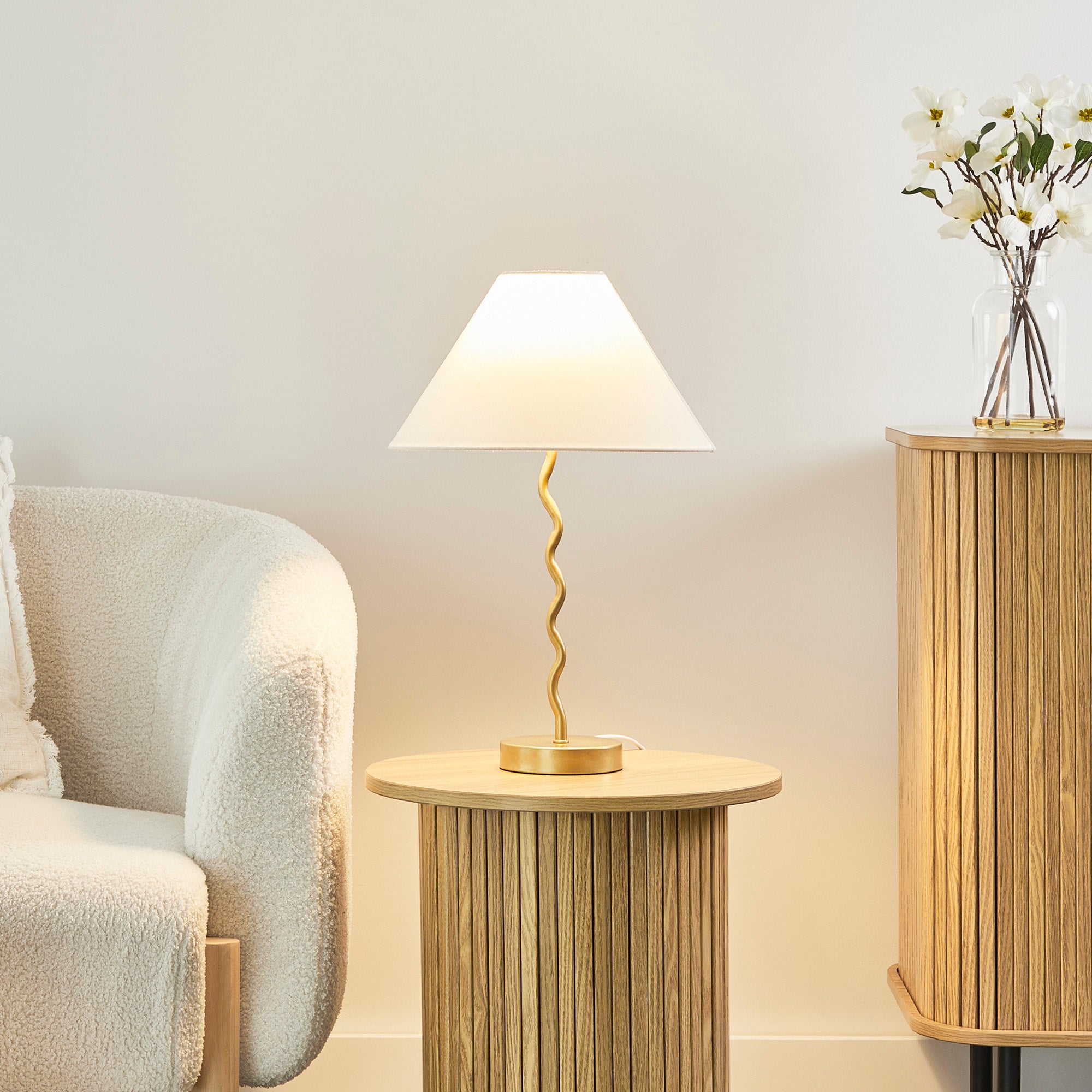 Lulu 48cm Squiggle Table Lamp Gold (Set of 2)