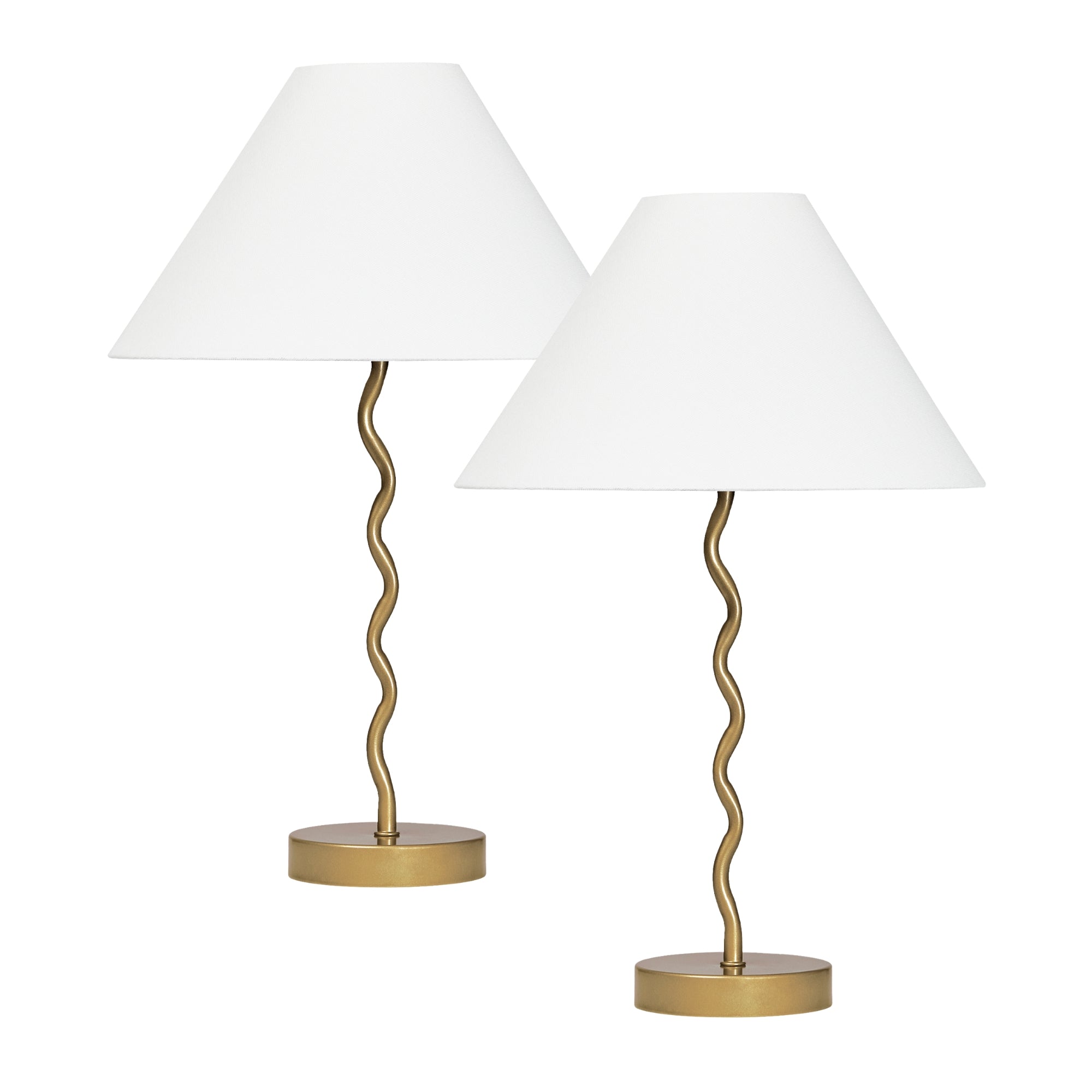 Lulu 48cm Squiggle Table Lamp Gold (Set of 2)