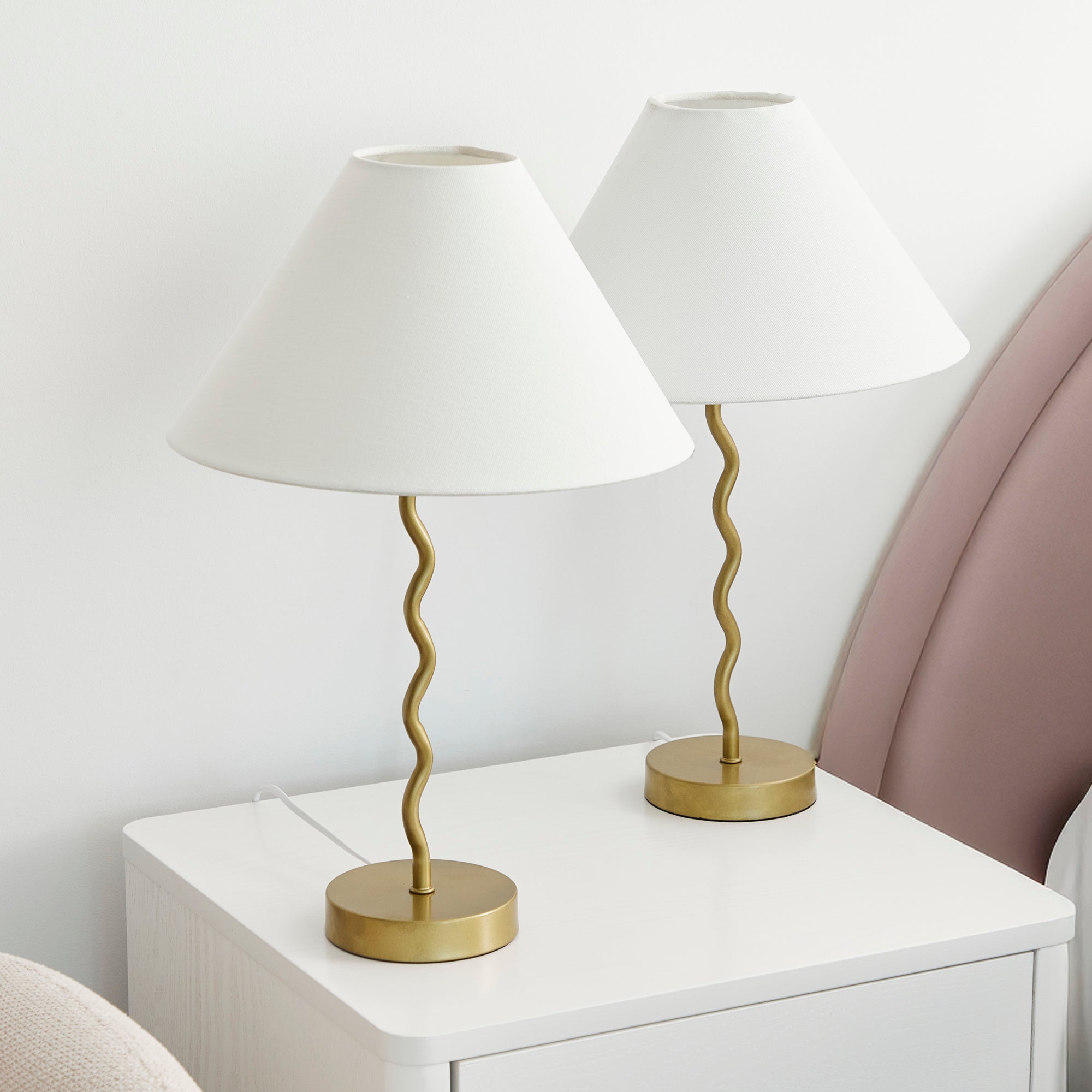 Lulu 48cm Squiggle Table Lamp Gold (Set of 2)