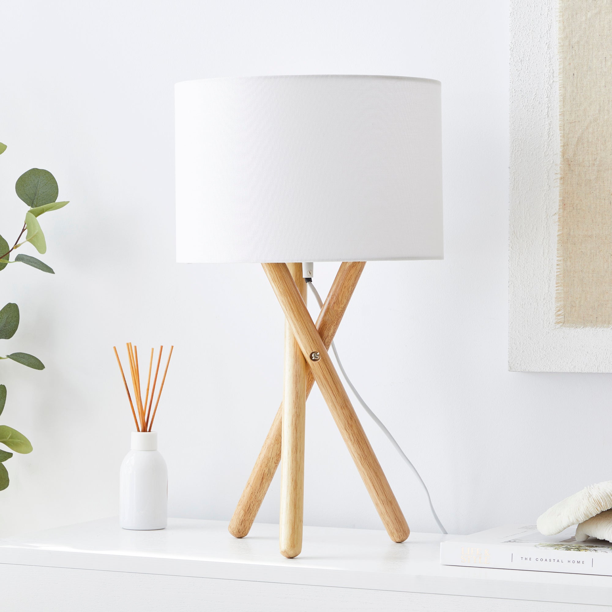 Byron 52cm Tripod Table Lamp Natural (Set of 2)