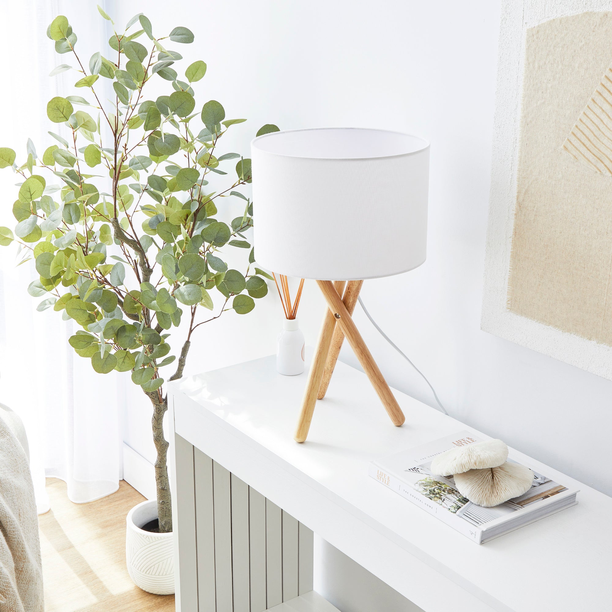 Byron 52cm Tripod Table Lamp Natural (Set of 2)