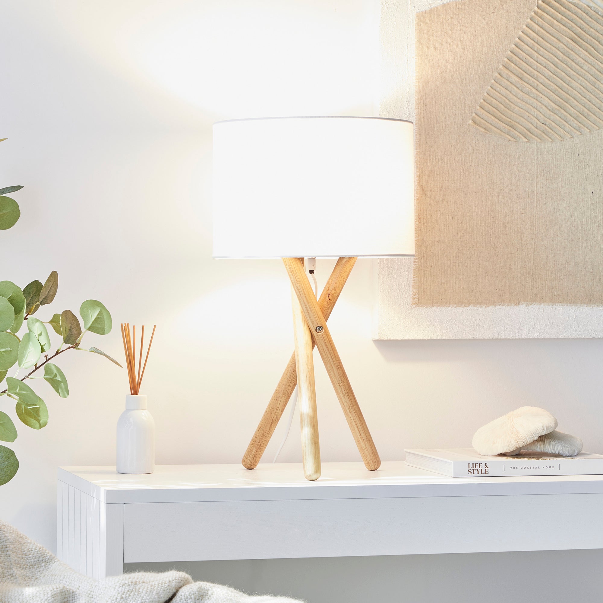 Byron 52cm Tripod Table Lamp Natural (Set of 2)
