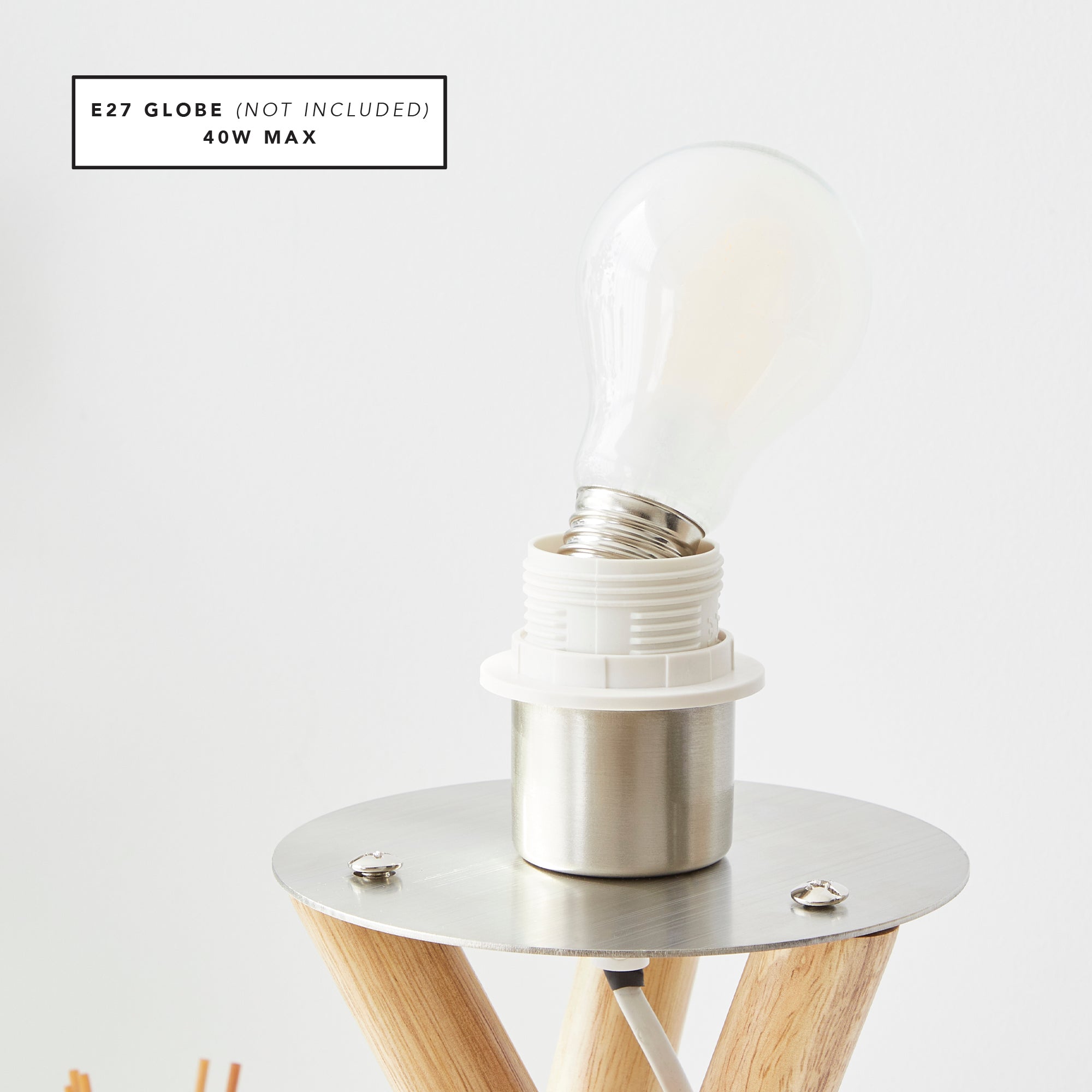 Byron 52cm Tripod Table Lamp Natural (Set of 2)