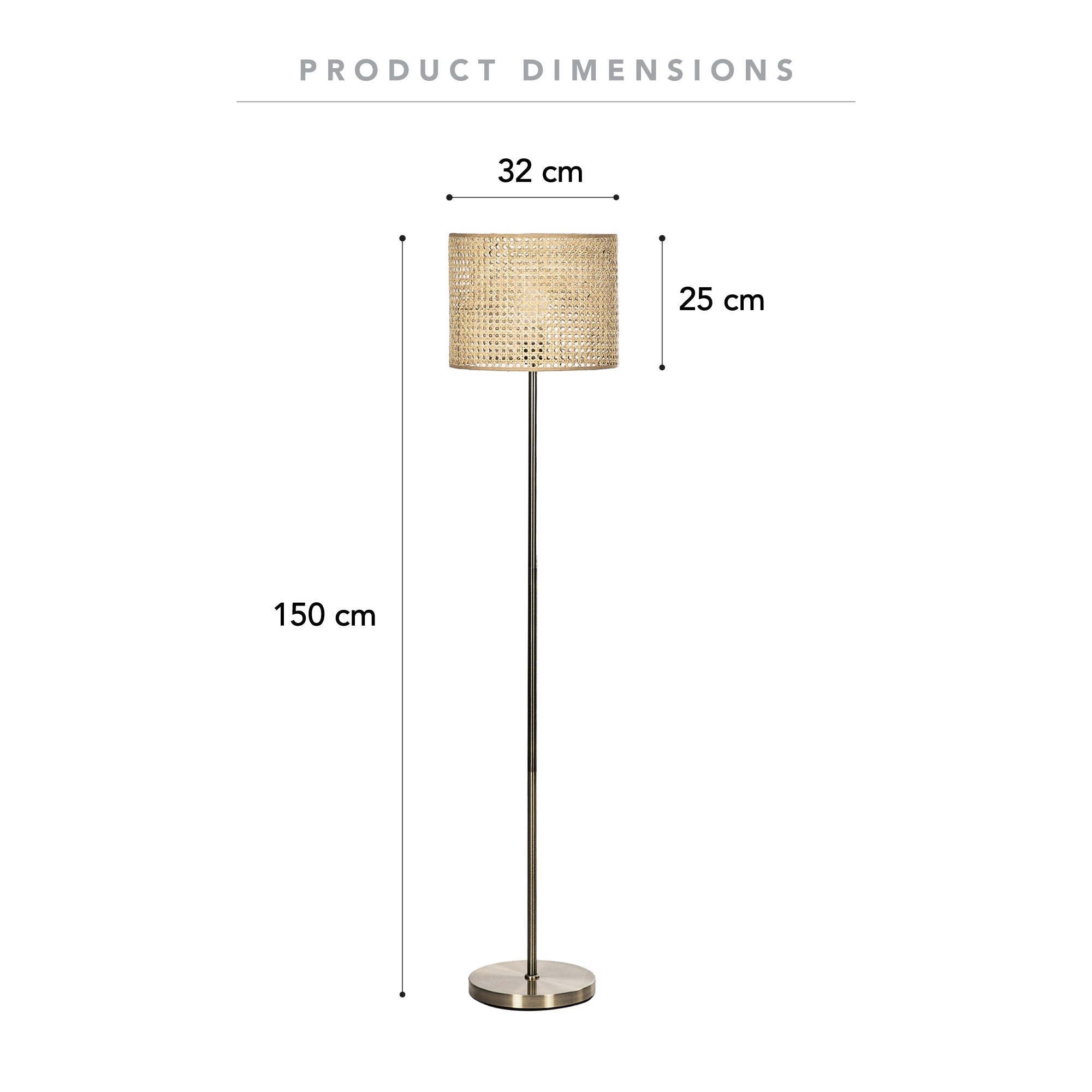 St Lucia 150Cm Floor Lamp Natural Lighting