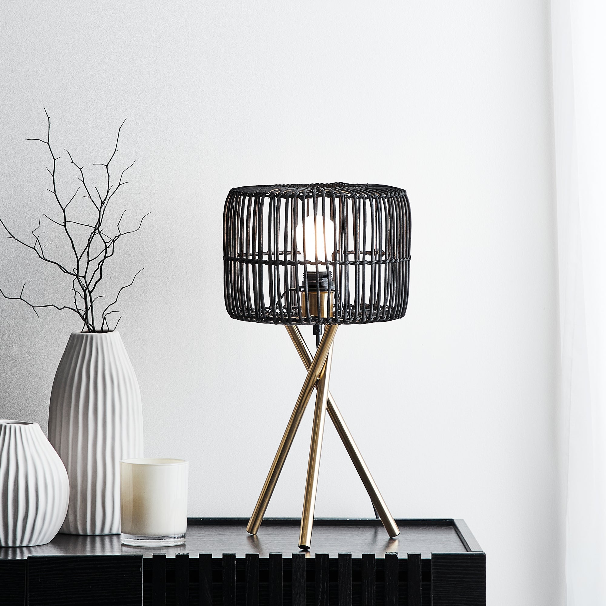 Martinique 50Cm Table Lamp Black Lighting