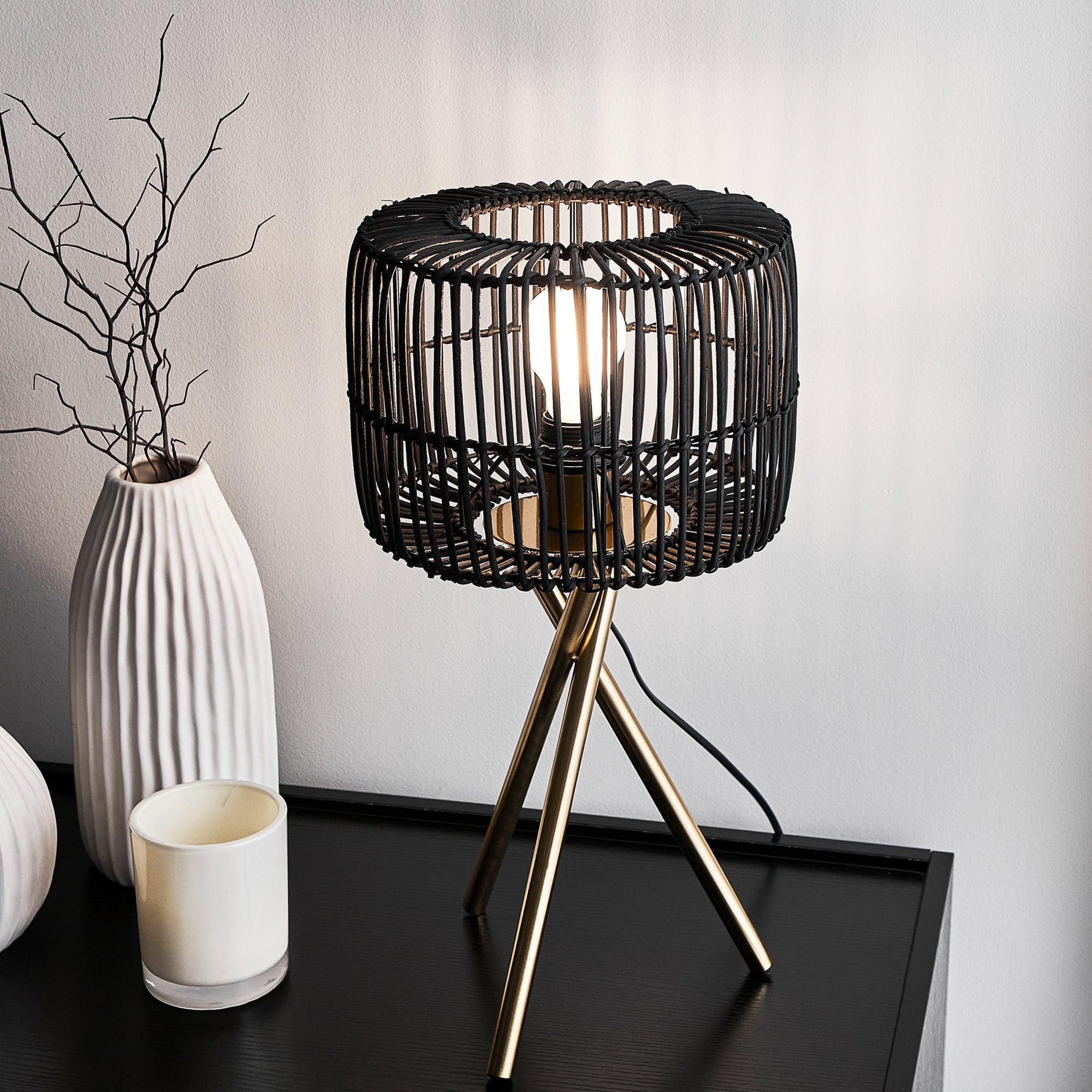 Martinique 50Cm Table Lamp Black Lighting