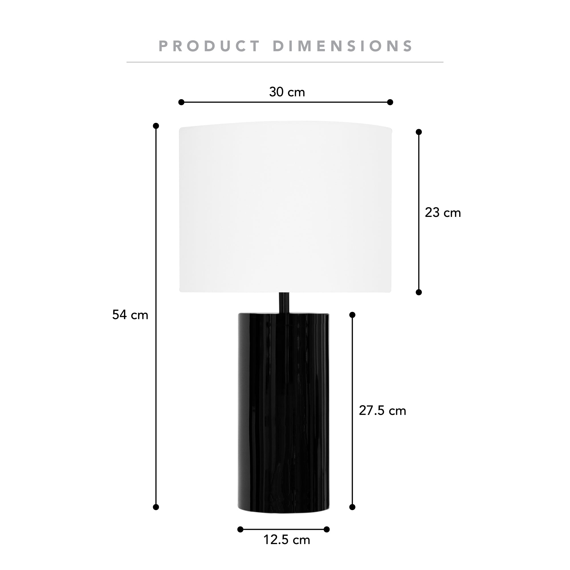 Ezra 54cm Table Lamp Black