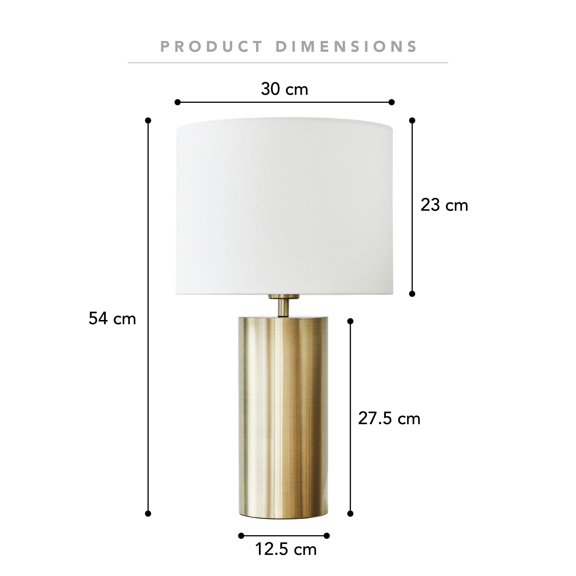 Ezra 54Cm Table Lamp Gold Lighting