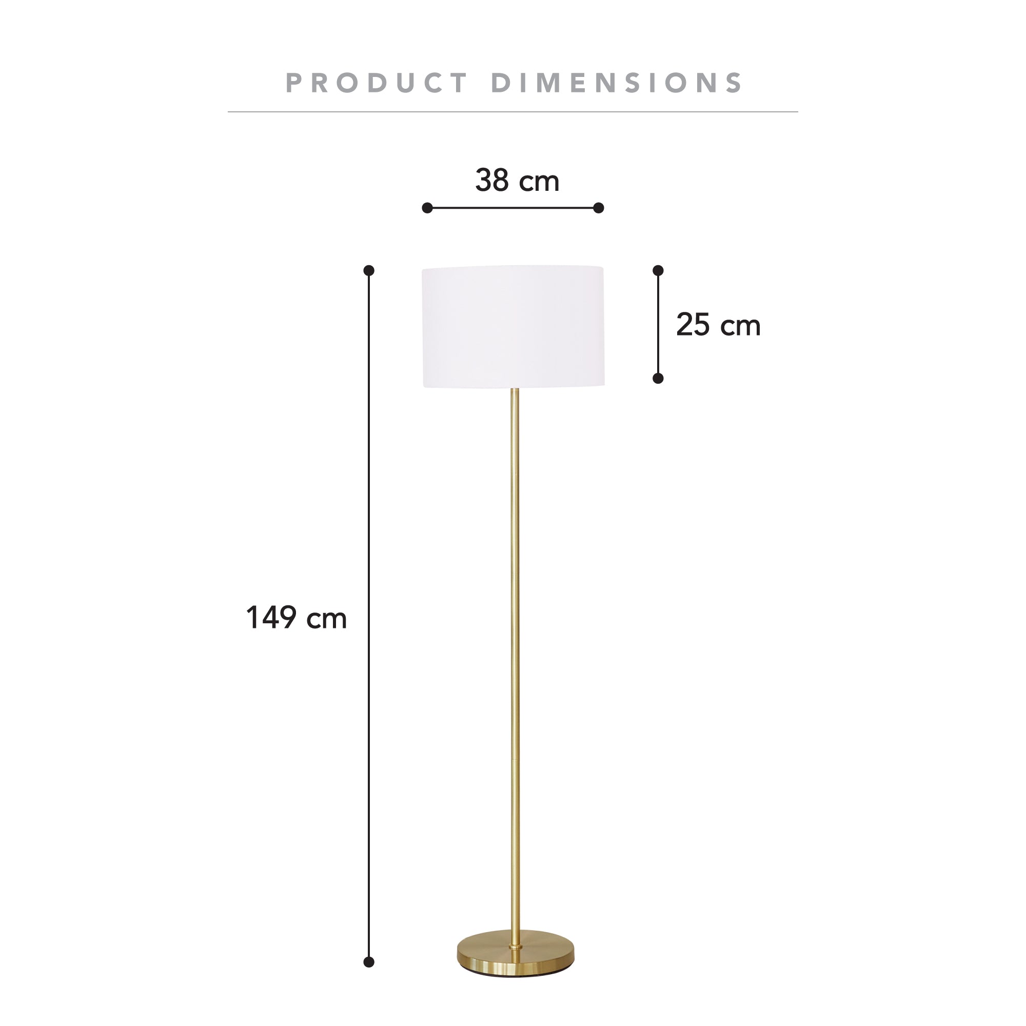 Ella 149Cm Floor Lamp Gold Lighting