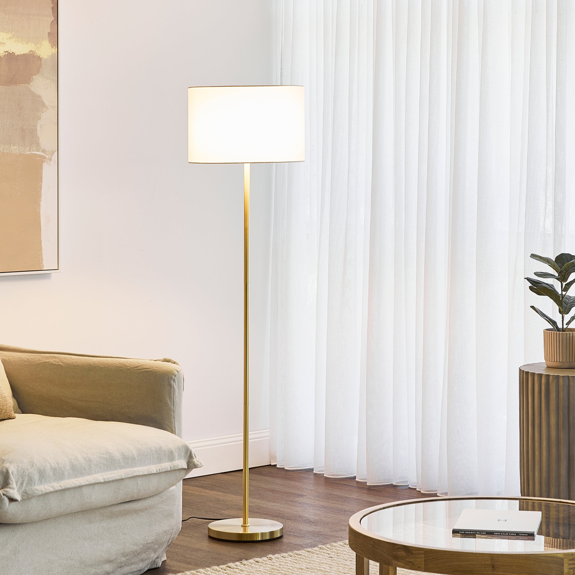 Ella 149Cm Floor Lamp Gold Lighting