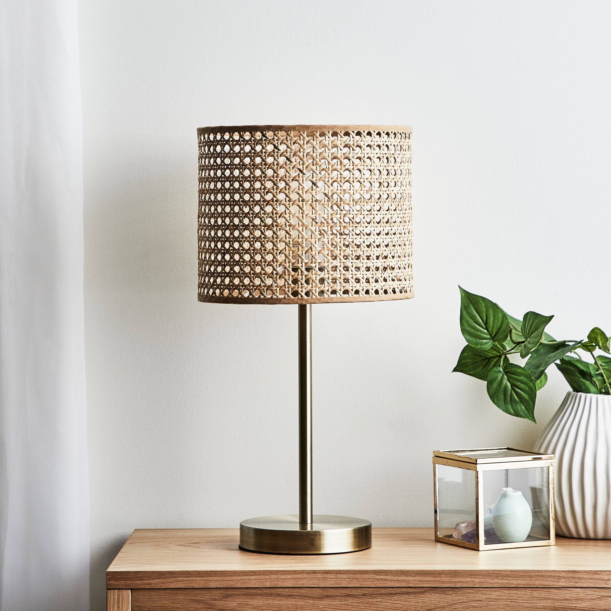 St Lucia Rattan 50Cm Table Lamp Natural Lighting