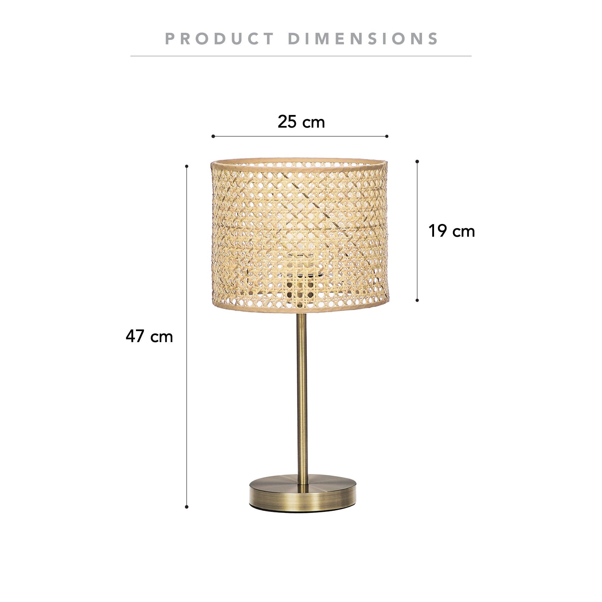 St Lucia Rattan 50Cm Table Lamp Natural Lighting