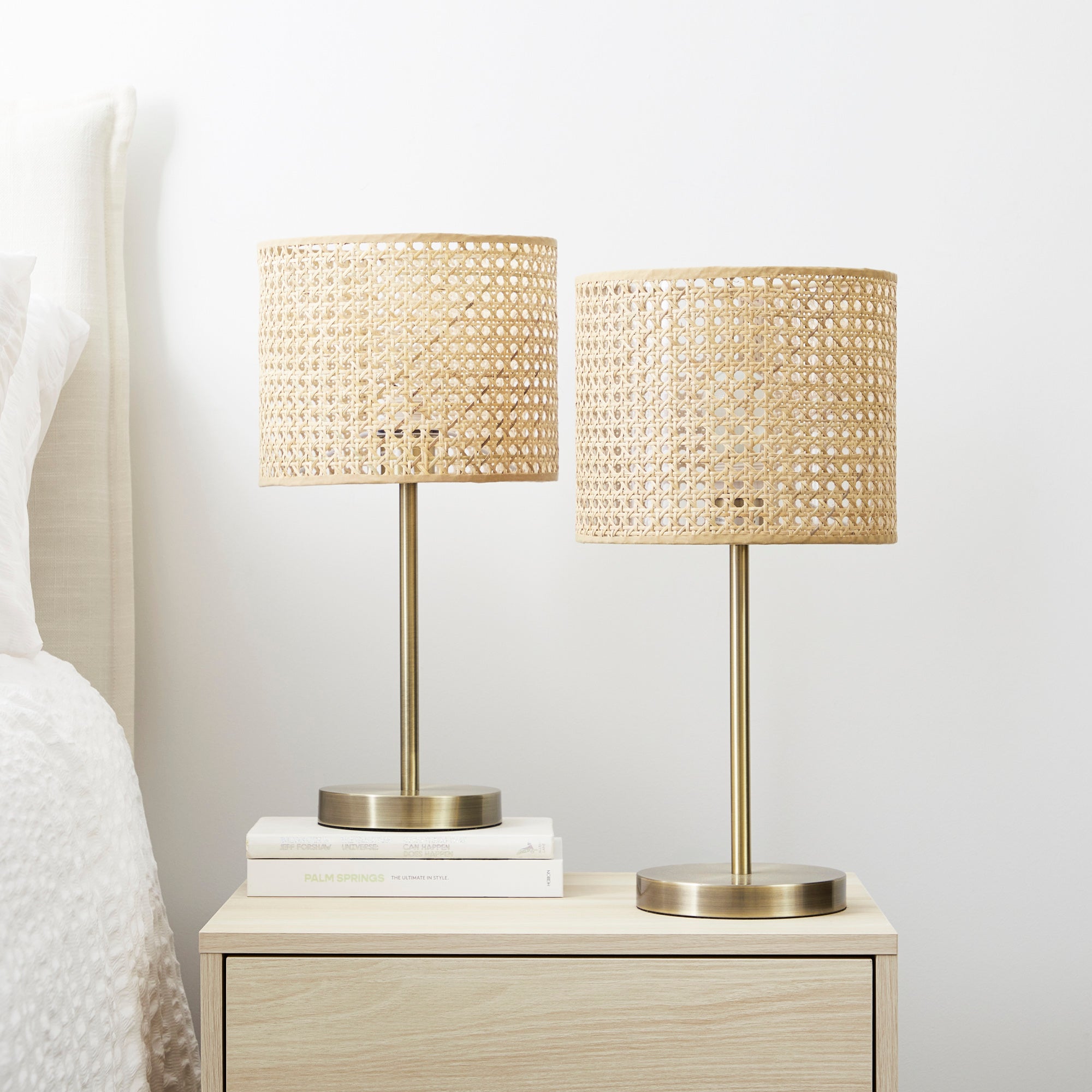 St Lucia Rattan 50cm Table Lamp Natural (Set of 2)